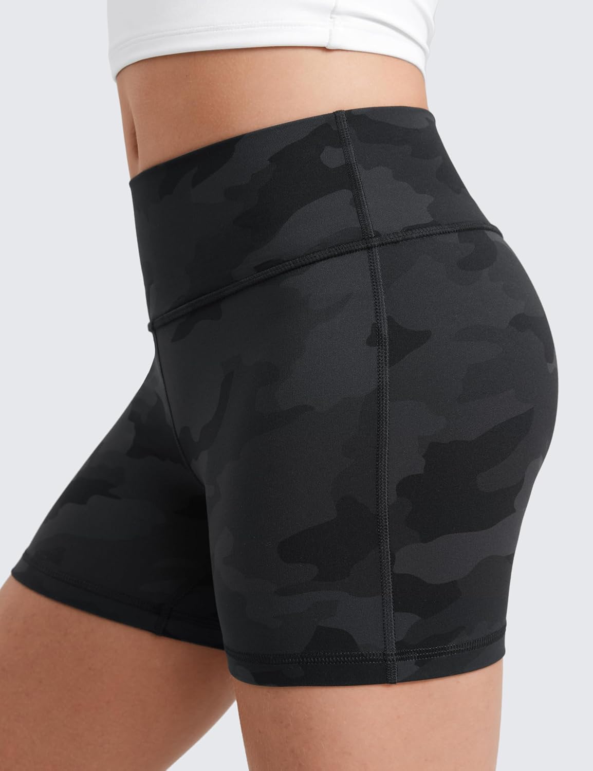 Detalle de CRZ YOGA Ragazze Butterluxe Athlétique: pantaloncini motard a vita alta per danza, yoga e sport