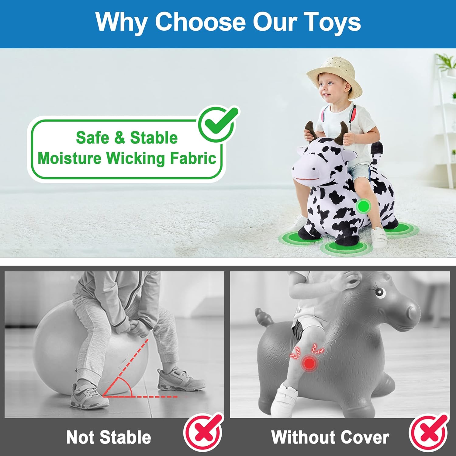 Thumbnail 3 de iPlay iLearn Bouncy Pals Cow 18M