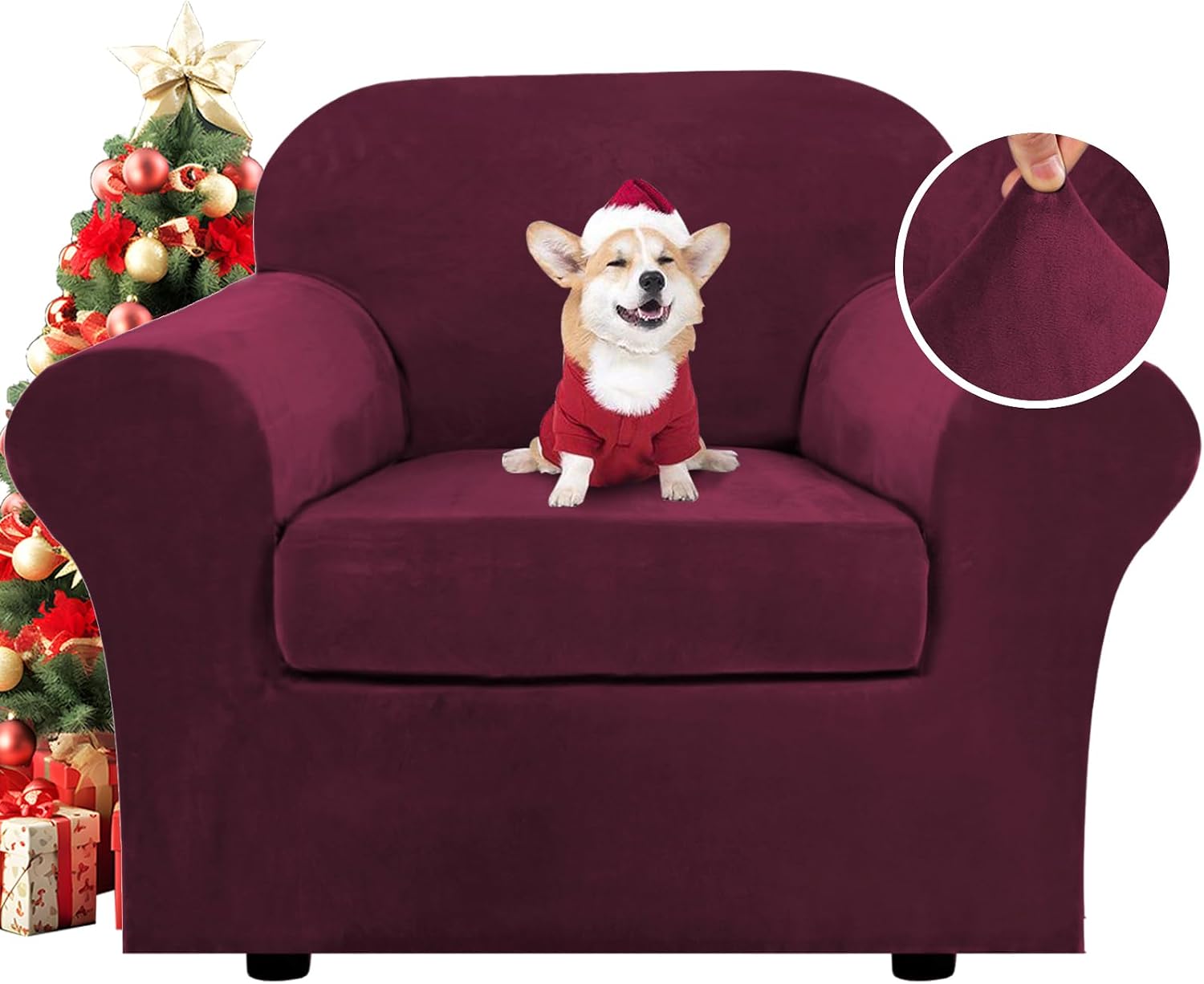 Thumbnail 4 de H.VERSAILTEX Real Velvet Plush Stretch Sofa Cover 72" ๐
