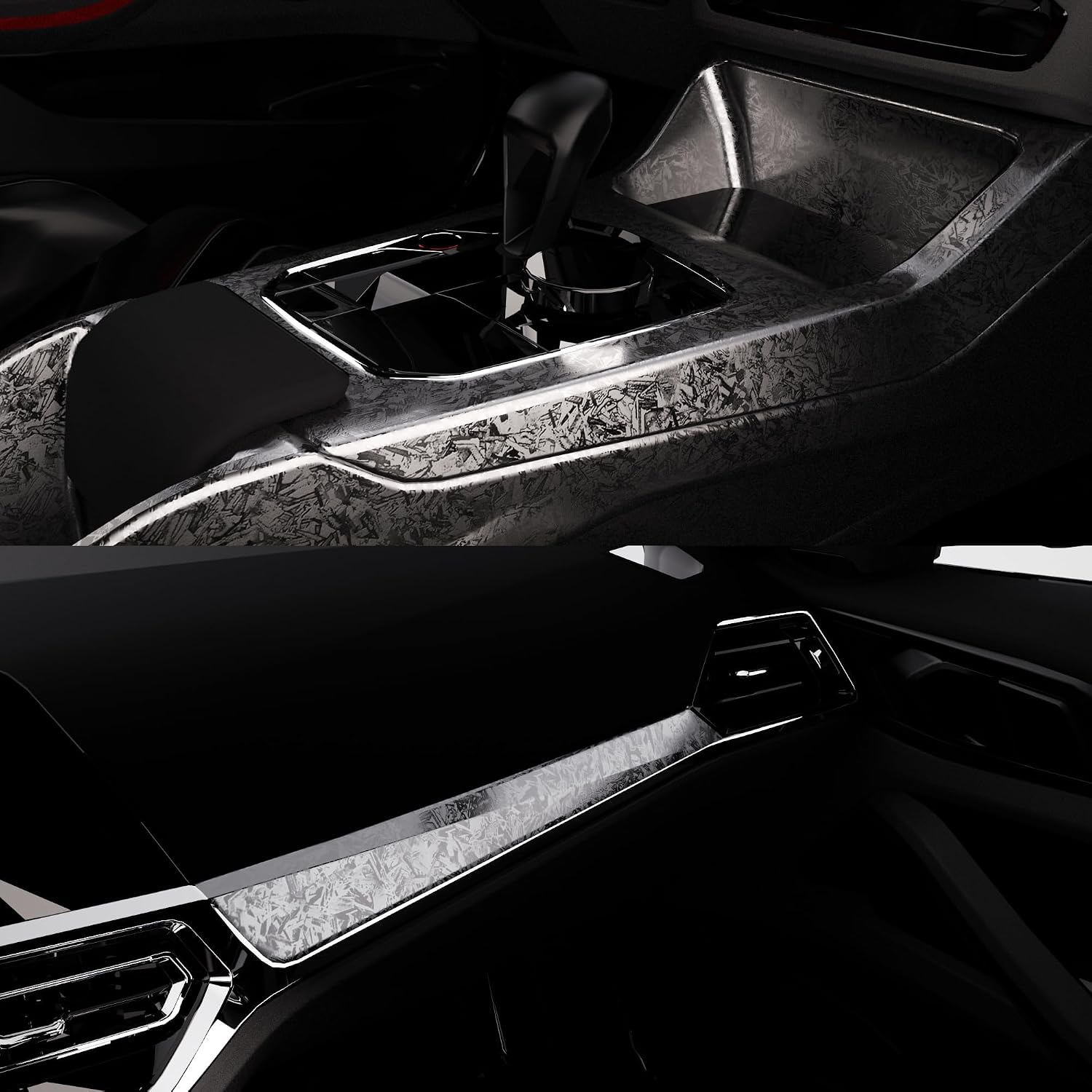 Detalle de Forged Carbon Folie – glänzende selbstklebende Vinyl-Folie für Auto, Motorrad & DIY (150 x 30 cm)