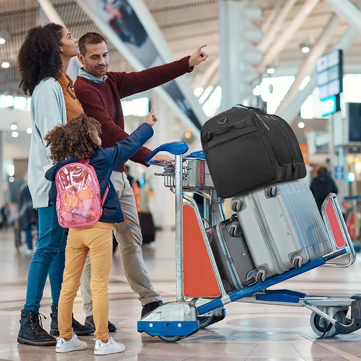 Thumbnail 6 de Rsiwotsce faltbare Reisetasche 110 l mit Schuhfach – wasserdicht, mit Trolley-Hülle