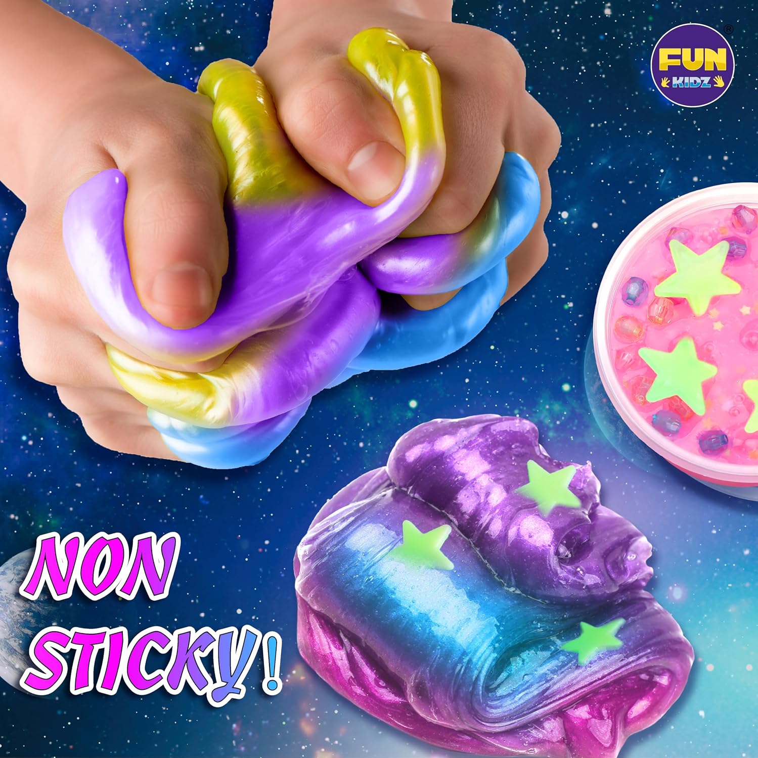 Detalle 2 de FunKidz Toy Galaxy Slime Kit 10-12 🧪