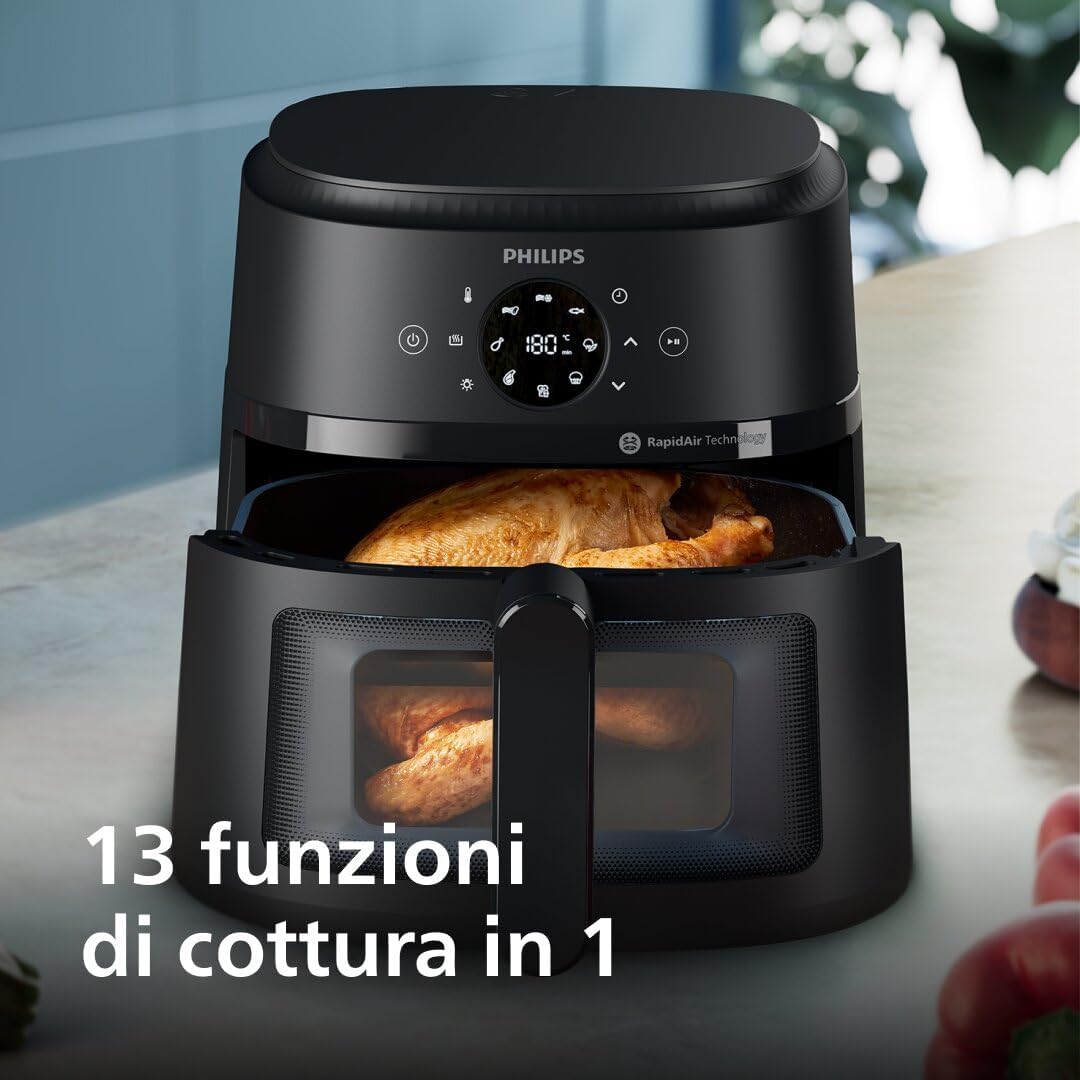 Detalle de Philips Airfryer Serie 2000 – Friggitrice 6,2 L con finestra e 13 modalità