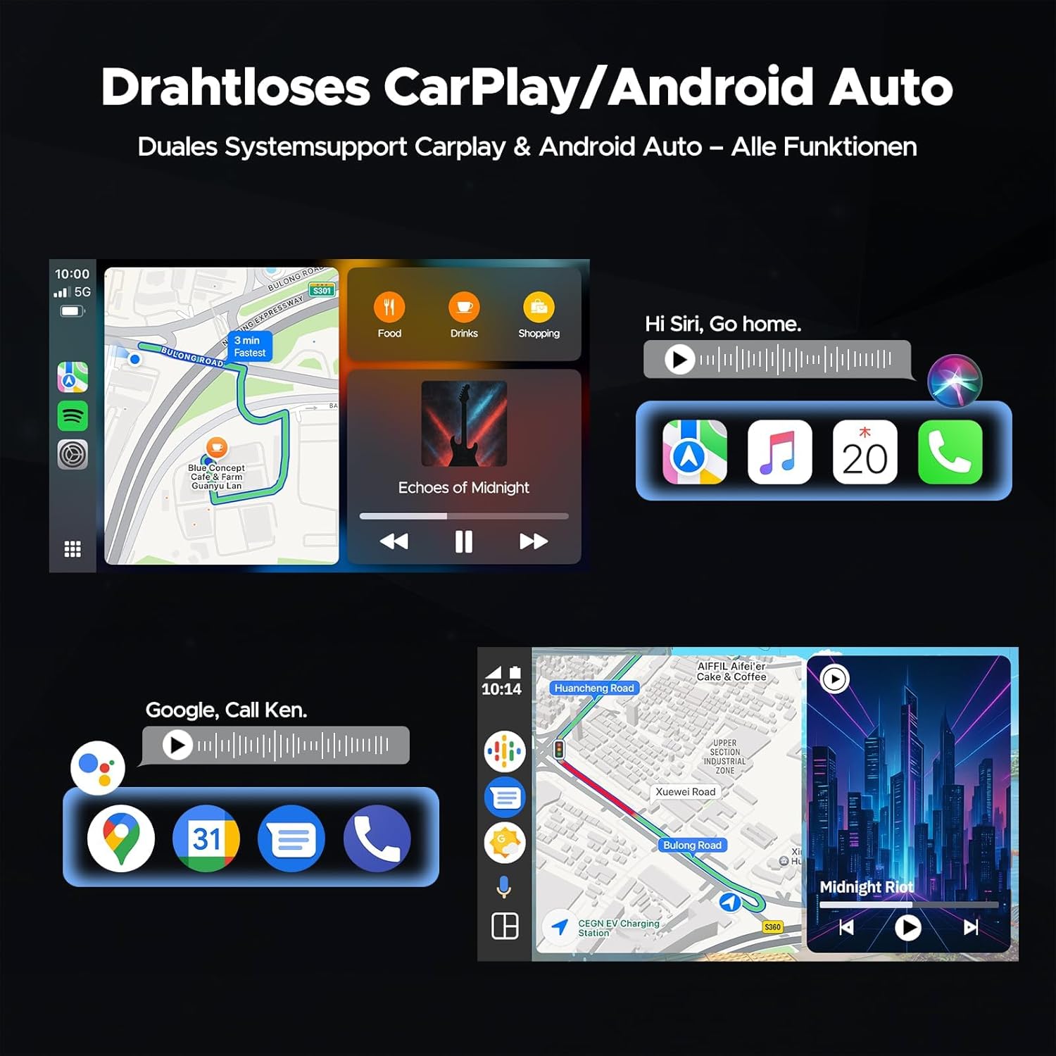Thumbnail 3 de Volam schermo CarPlay 9 pollici per auto