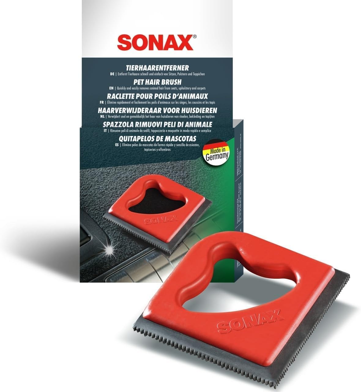 SONAX Spazzola ergonomica per la rimozione dei peli di animali (1 pezzo) – Art. 04978000