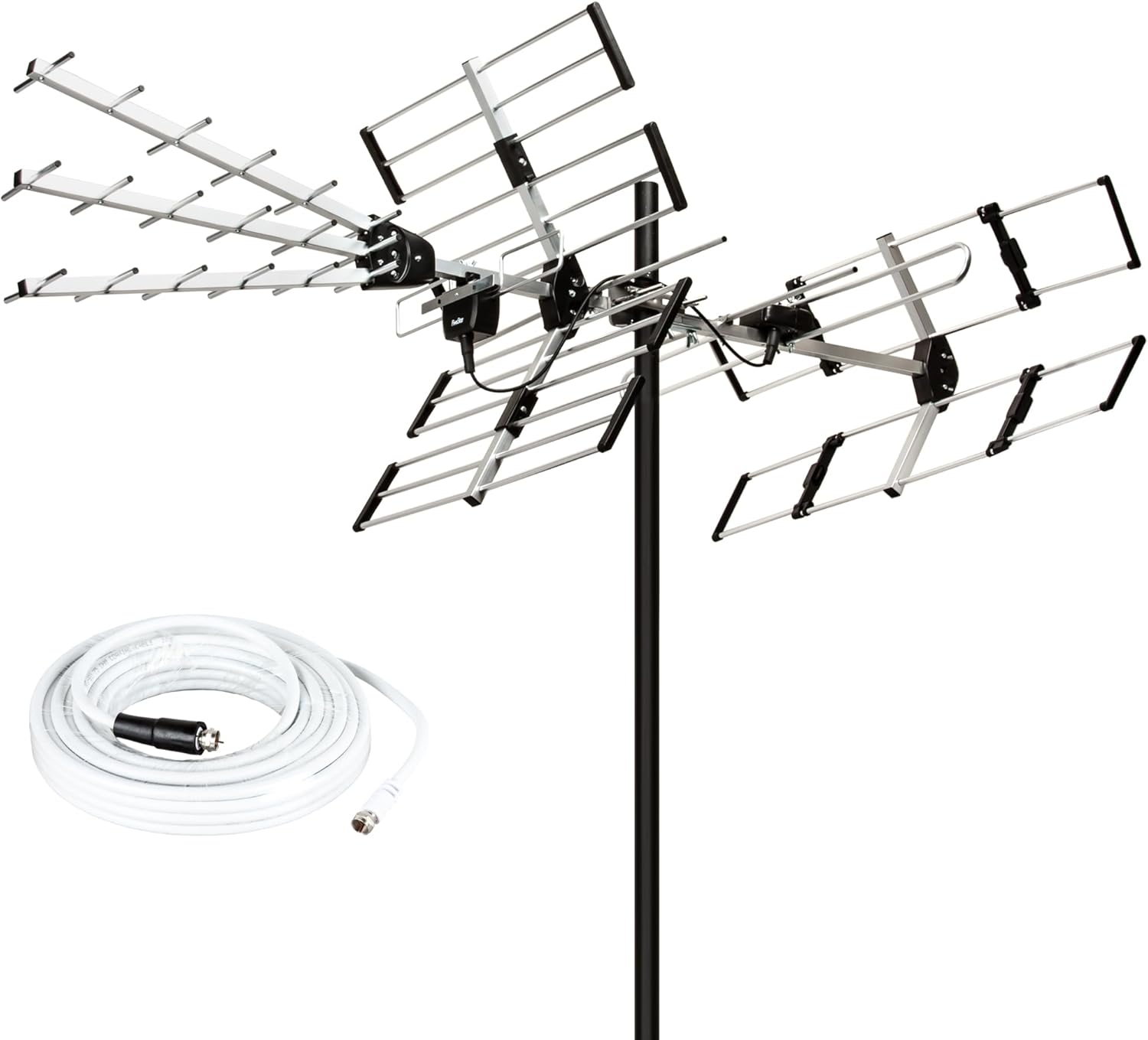 Detalle de Five Star Outdoor TV Antenna 200 Miles Long Range: Upgraded Yagi for HD VHF/UHF with ATSC 3.0 and 4K Broadcast