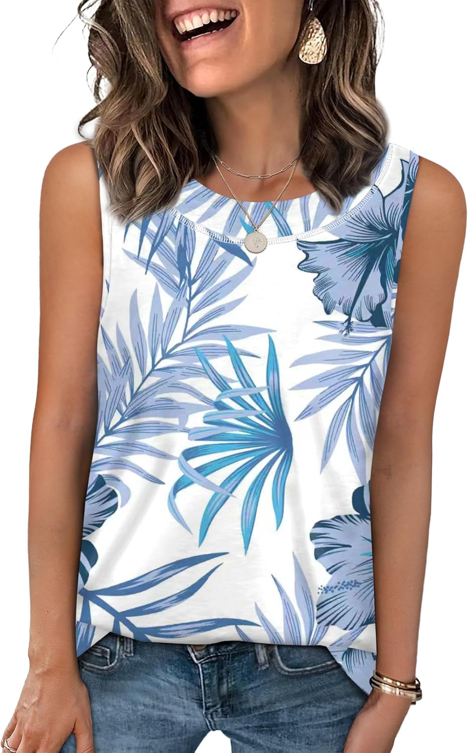 Thumbnail 6 de WIHOLL Women's V-Neck Sleeveless Tank Top – Summer Casual Loose Fit