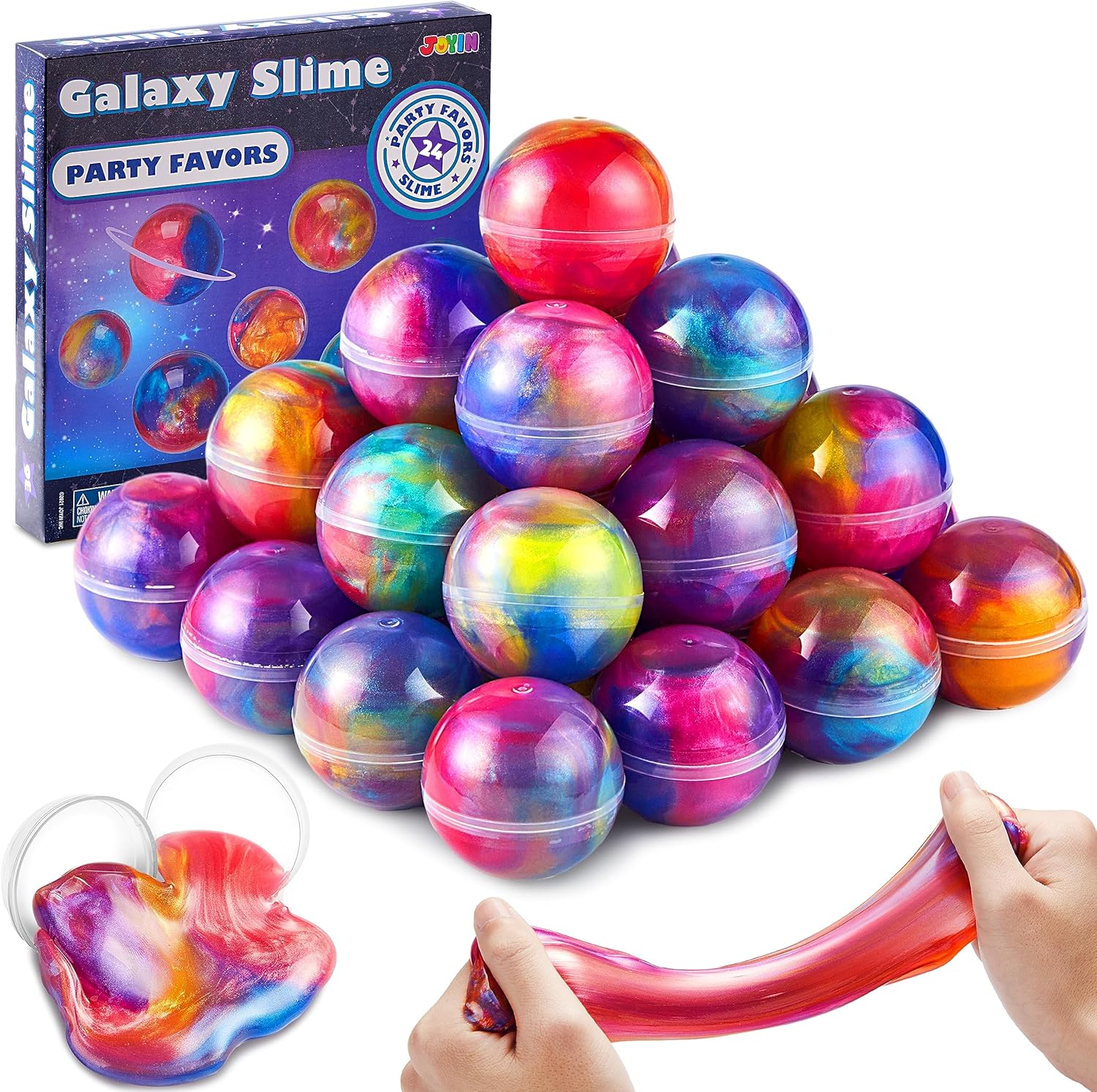 Detalle de JOYIN Galaxy Slime Party Favors (24-Pack) — Stretchy, Non-Sticky, Mess-Free Slime Balls