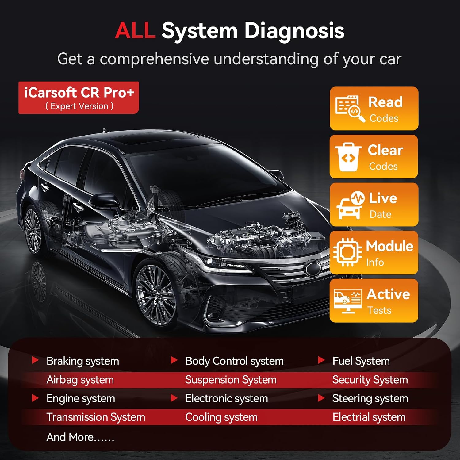 Thumbnail 2 de iCarsoft CR Pro+ OBD2 scanner with 49 services