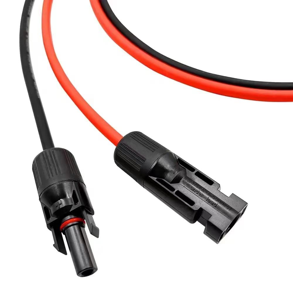 Detalle de Solarkabel 6 mm² / Verlängerungskabel 4 mm² mit Steckern (Rot/Schwarz) – 2 m für Photovoltaik