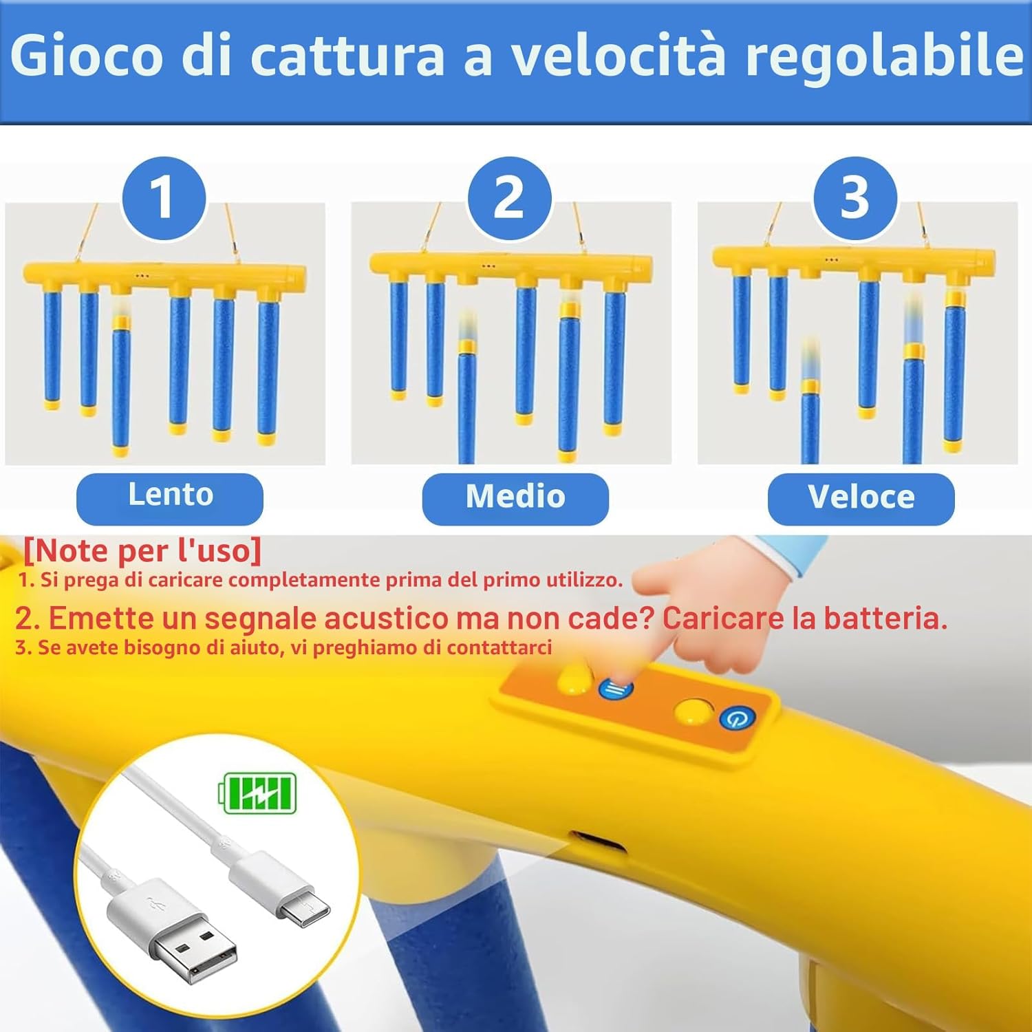 Detalle de Jastown Giocattoli per l'allenamento di reazione con bastoncini che cadono – Reflex Challenge