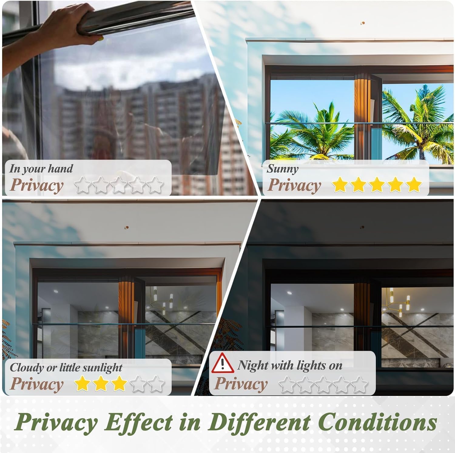 Detalle de Film miroir pour fenêtre 60x400 cm – Privacy et protection UV/Chaleur avec accessoires d’installation