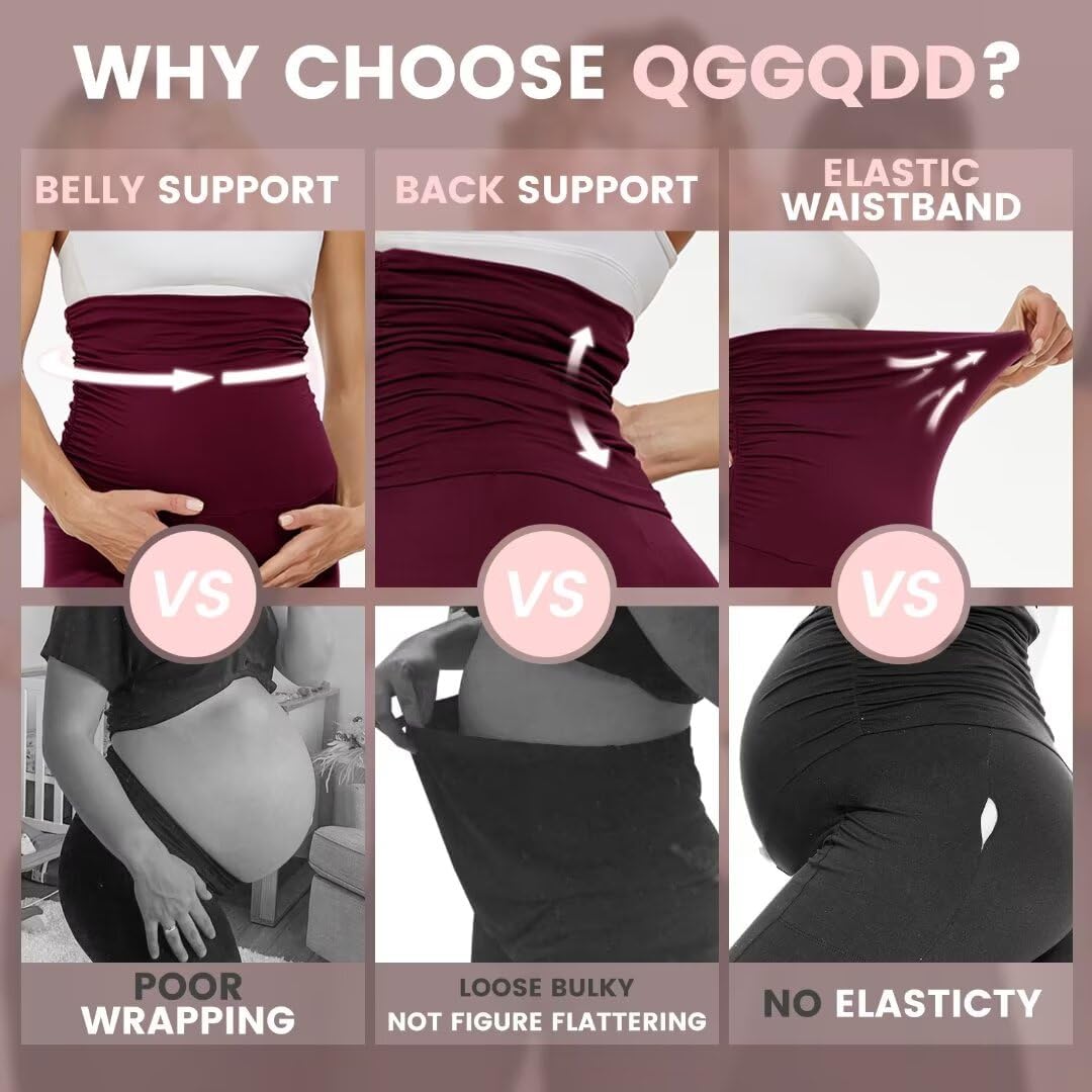 Thumbnail 3 de QGGQDD Maternity Biker Shorts Over Belly High Waisted for Pregnancy Yoga Workouts