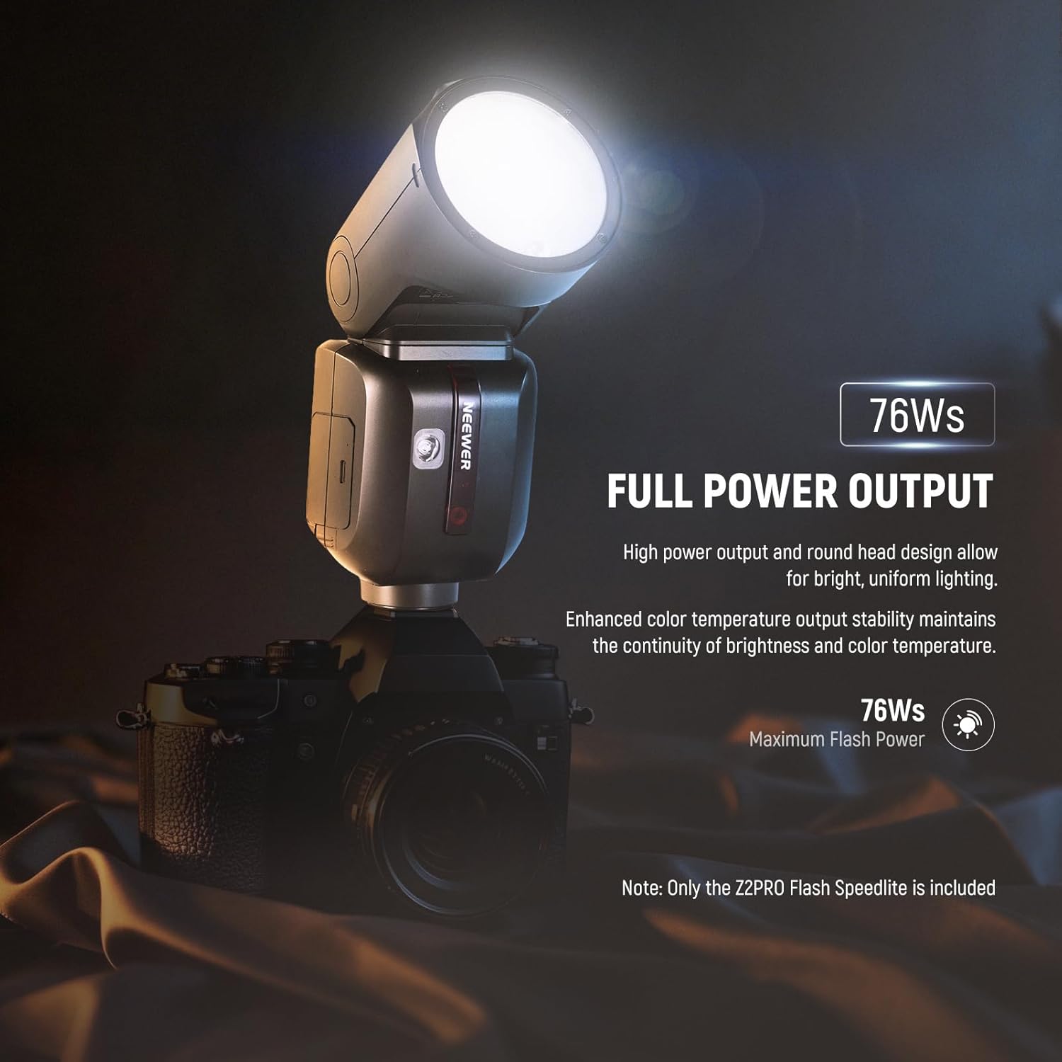 Thumbnail 2 de NEEWER Z2PRO-F 2.4G TTL Round Head Flash Speedlite for Fujifilm (76Ws, HSS 1/8000s, Godox wireless)
