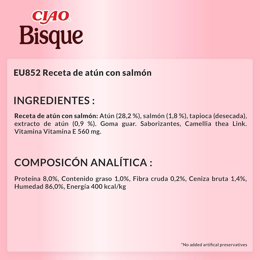 Detalle 1 de CHURU Ciao Bisque Atención a Gatos Atún y Salmon 🐱