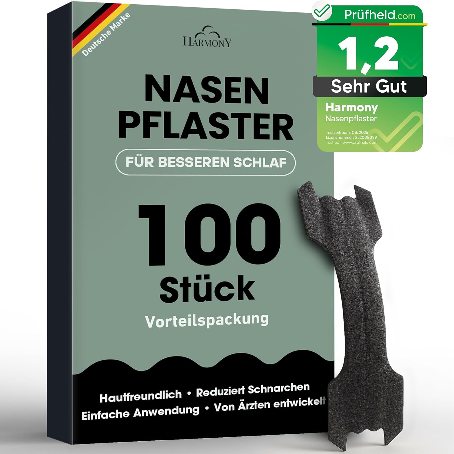 Detalle de HARMONY Nasenpflaster Schwarz 100 Stück