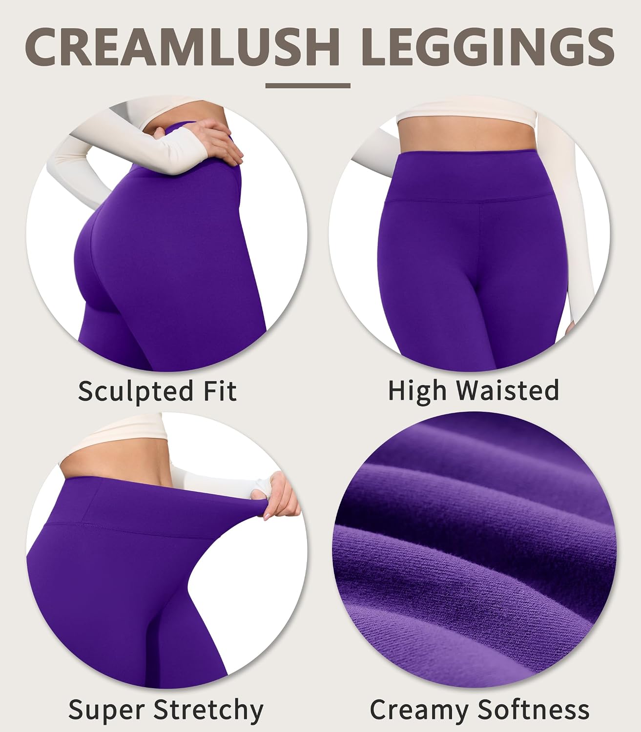 Thumbnail 5 de VALANDY Creamlush 4 Pack Capri Leggings for Women — High-Waisted, Ultra-Soft Yoga and Lounge Pants (S-3XL)