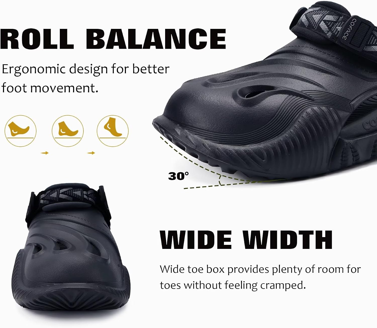 Thumbnail 6 de COFACE Mens Recovery Clogs: Orthopedic Arch Support & Thick Cushion Memory Foam Sandals