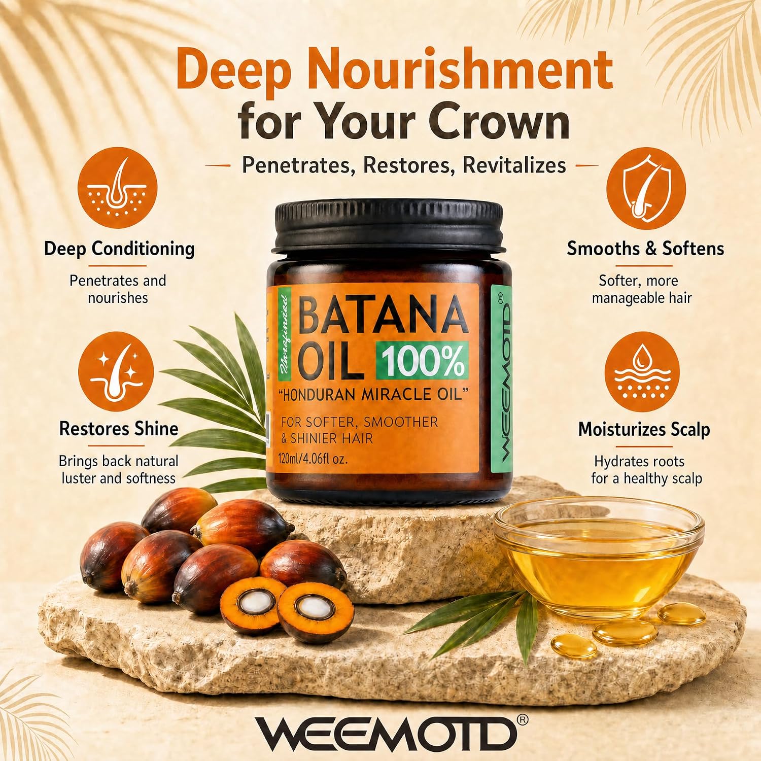 Thumbnail 2 de Batana Oil for Hair Growth by Dr Sebi – 100% Raw Organic Batana Hair Mask (4.06 fl oz)
