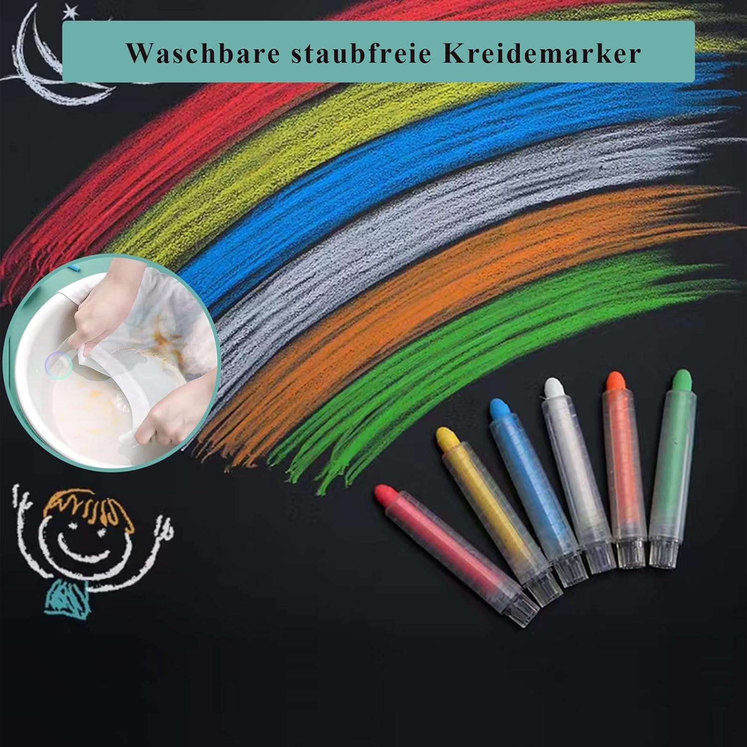 Detalle de Warasee Magnetfolie Tafelfolie selbstklebend 60 × 100 cm in Schwarz – beschriftbar & abwischbar