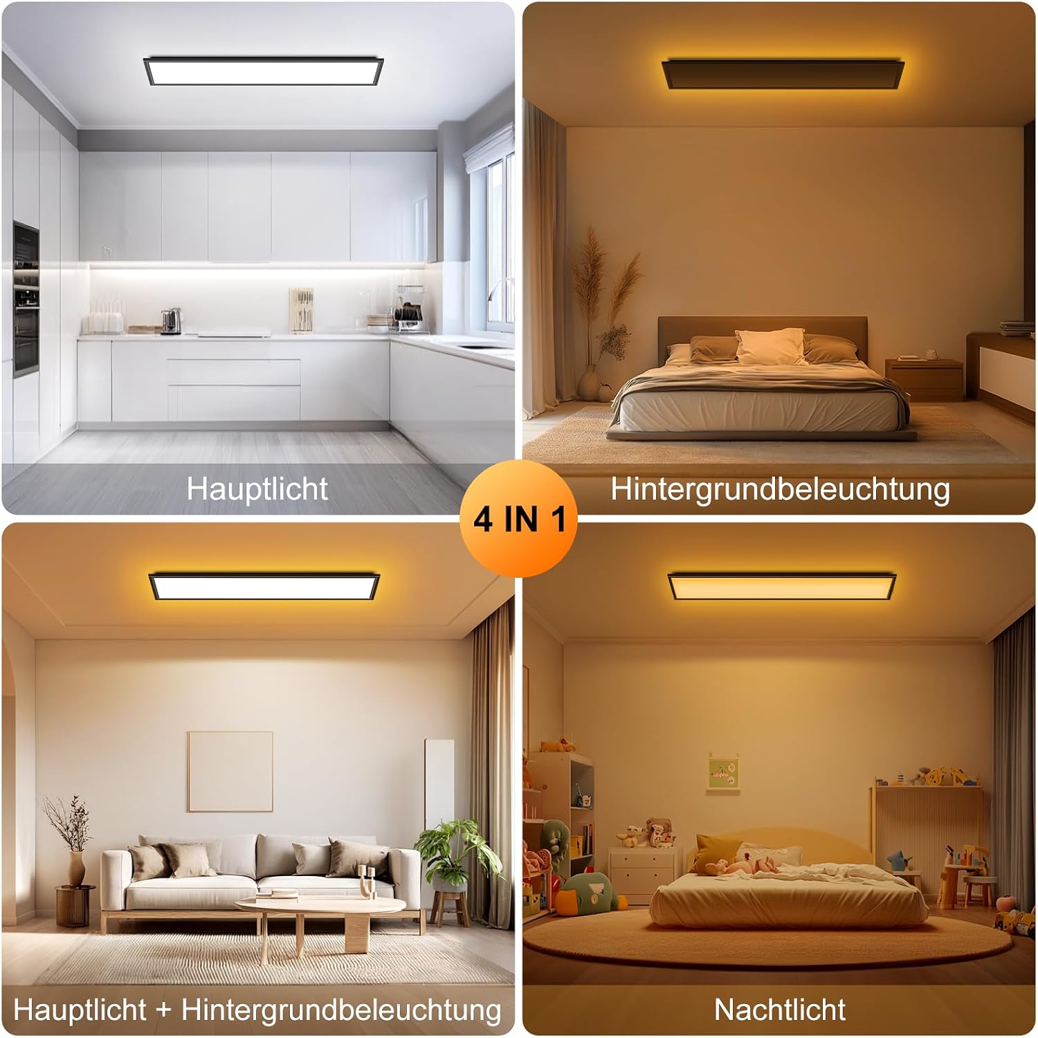 Thumbnail 6 de LED Deckenleuchte Dimmbar 100x25 cm – Panellampe mit Fernbedienung, 36 W, 3600 lm, 3000–6500 K