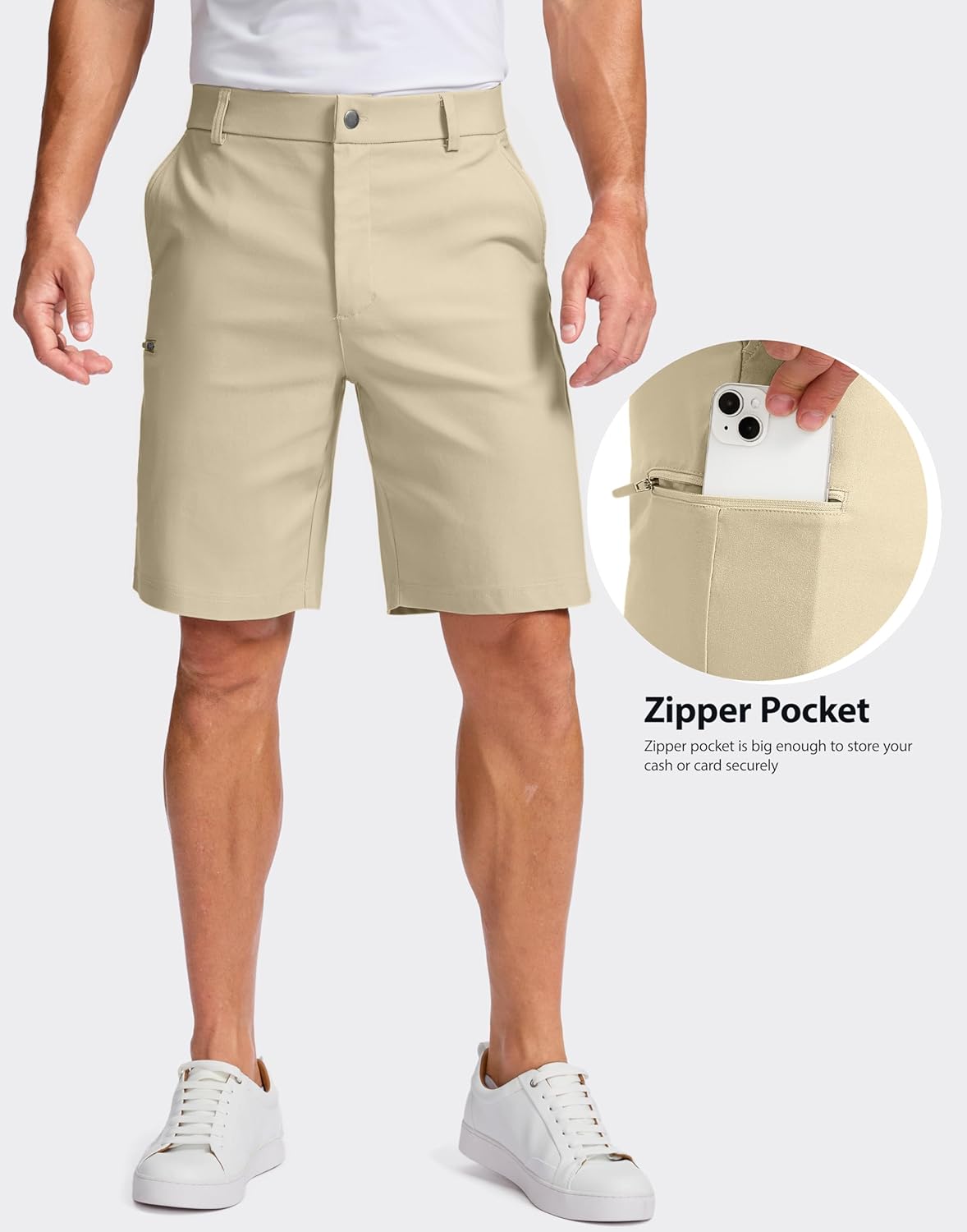Thumbnail 3 de Pudolla Men’s Casual Shorts (7–9 Inch) Golf/Work Shorts with 4 Pockets & Stretch