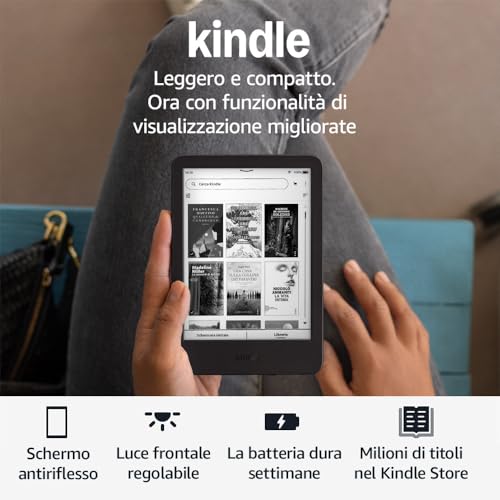 Thumbnail 6 de Amazon Kindle (Ultimo modello) - Il più leggero e compatto, schermo antiriflesso, illuminazione frontale regolabile, 16 GB, senza pubblicità