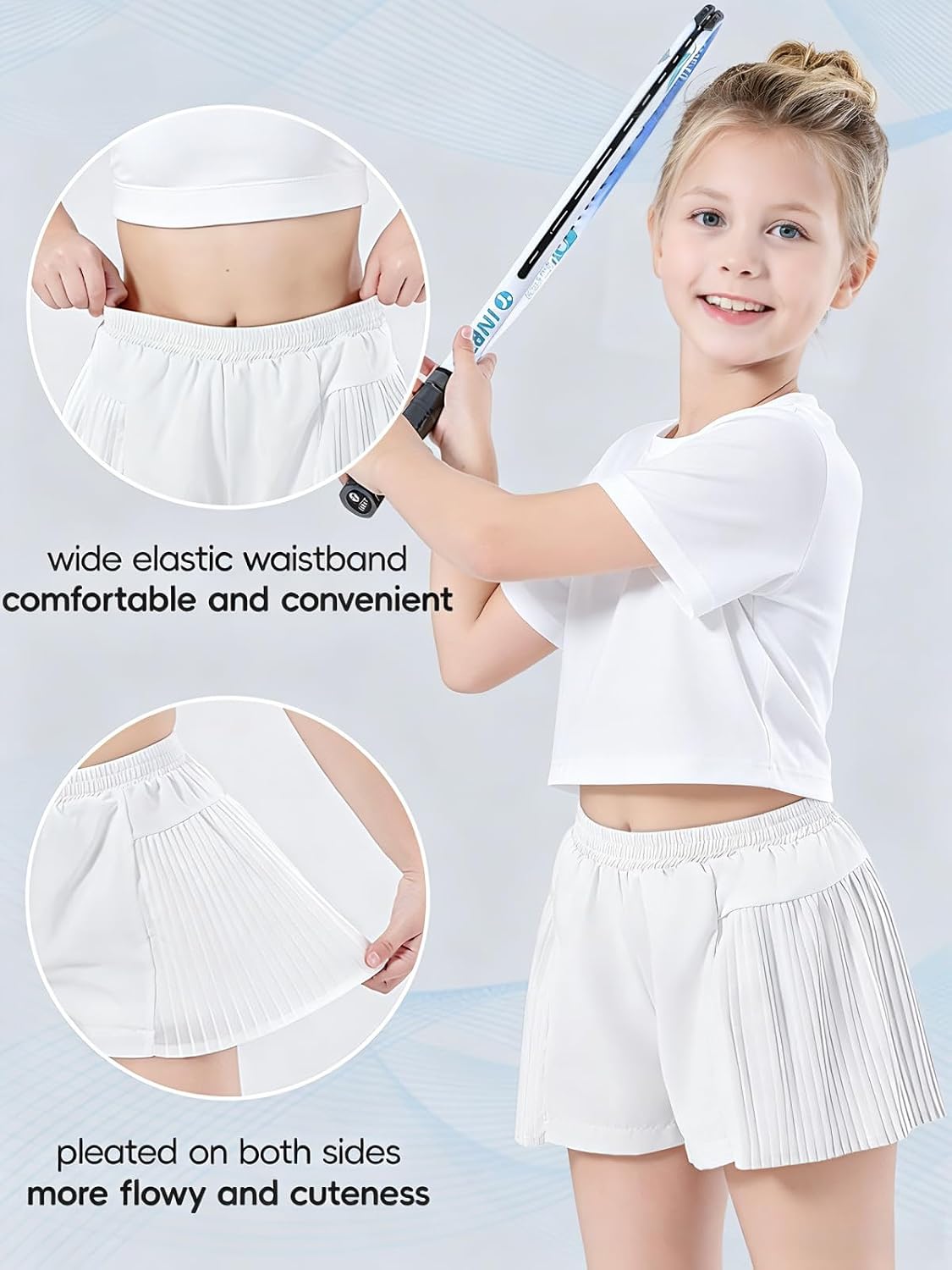 Detalle de Girls' Athletic Shorts, 100% Polyester