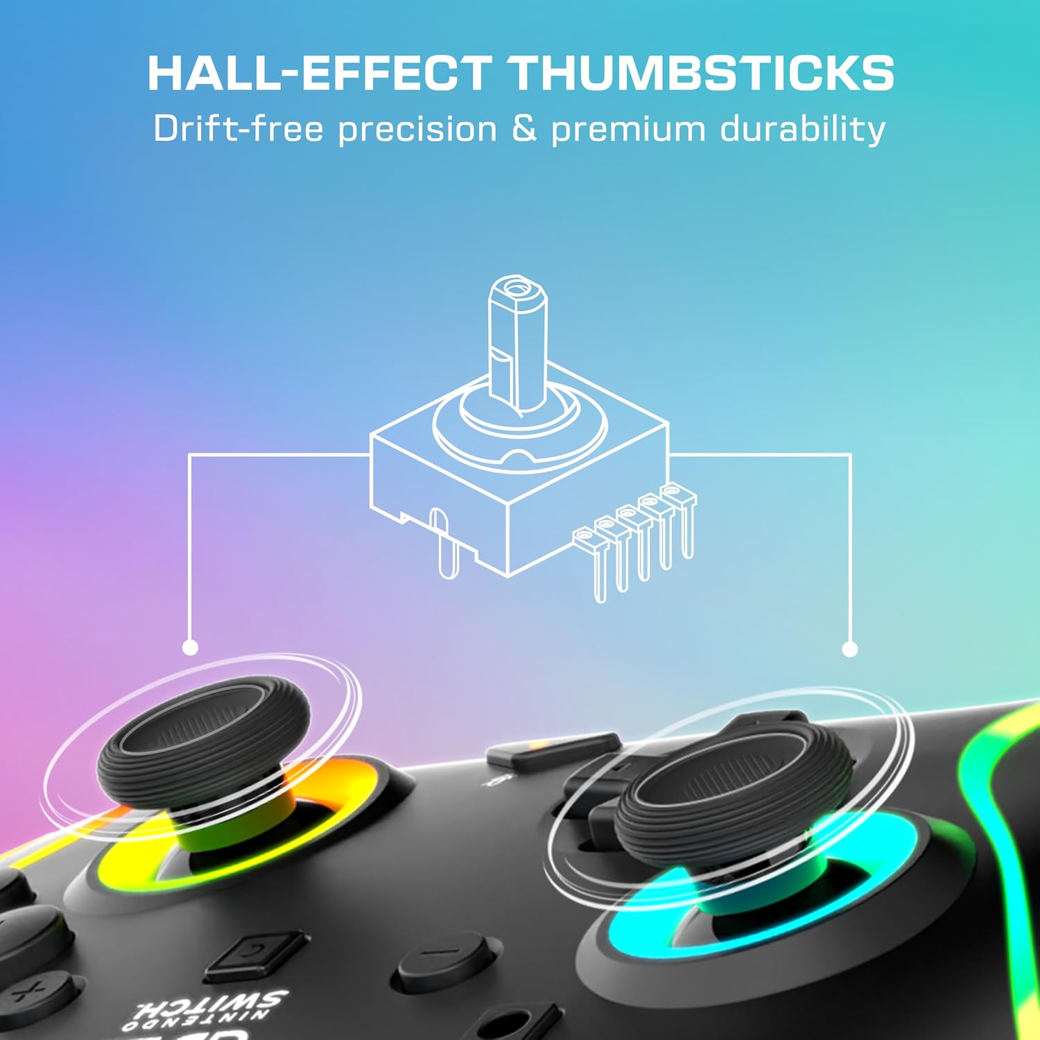 Detalle de Turtle Beach Afterglow Nero: controller cablato RGB ufficiale per Nintendo Switch 2