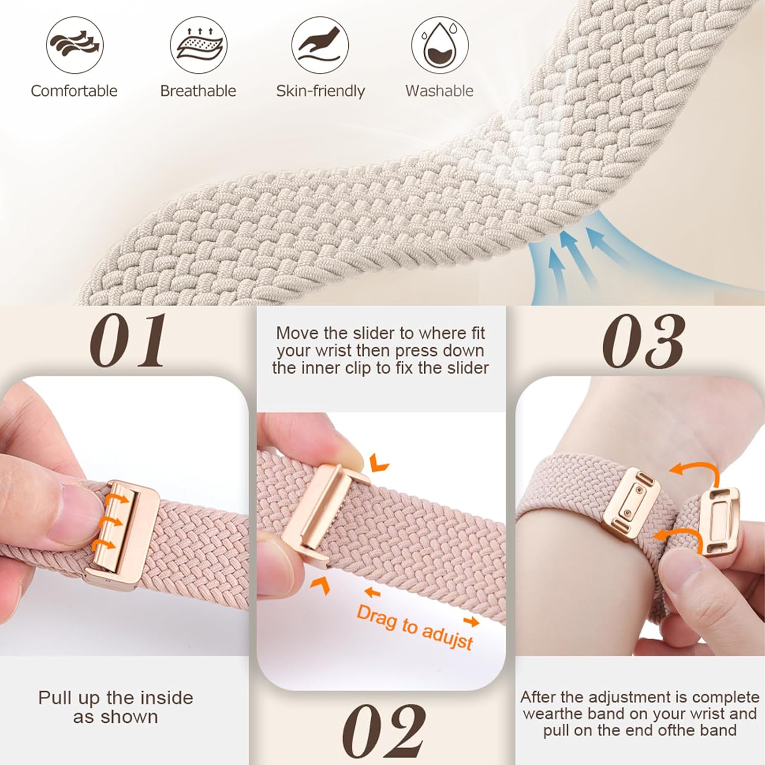 Thumbnail 6 de Gittos Magnetisch Geflochtenes Armband für SUUNTO Race 2/ Race/ Race S 45mm – Nylon, 140–220mm