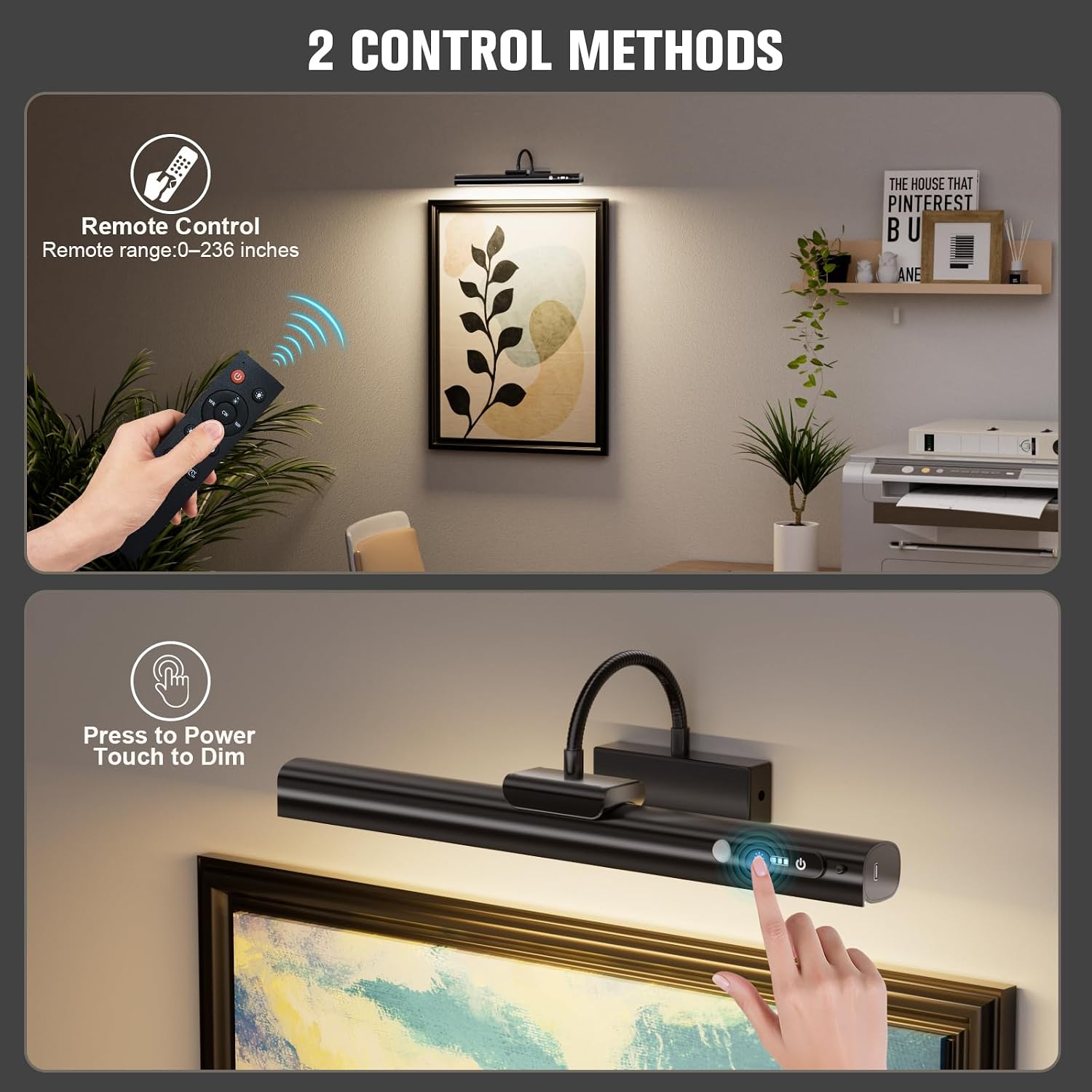 Detalle de Grevoxy Picture Lights for Wall with Motion Sensor (2 Pack)
