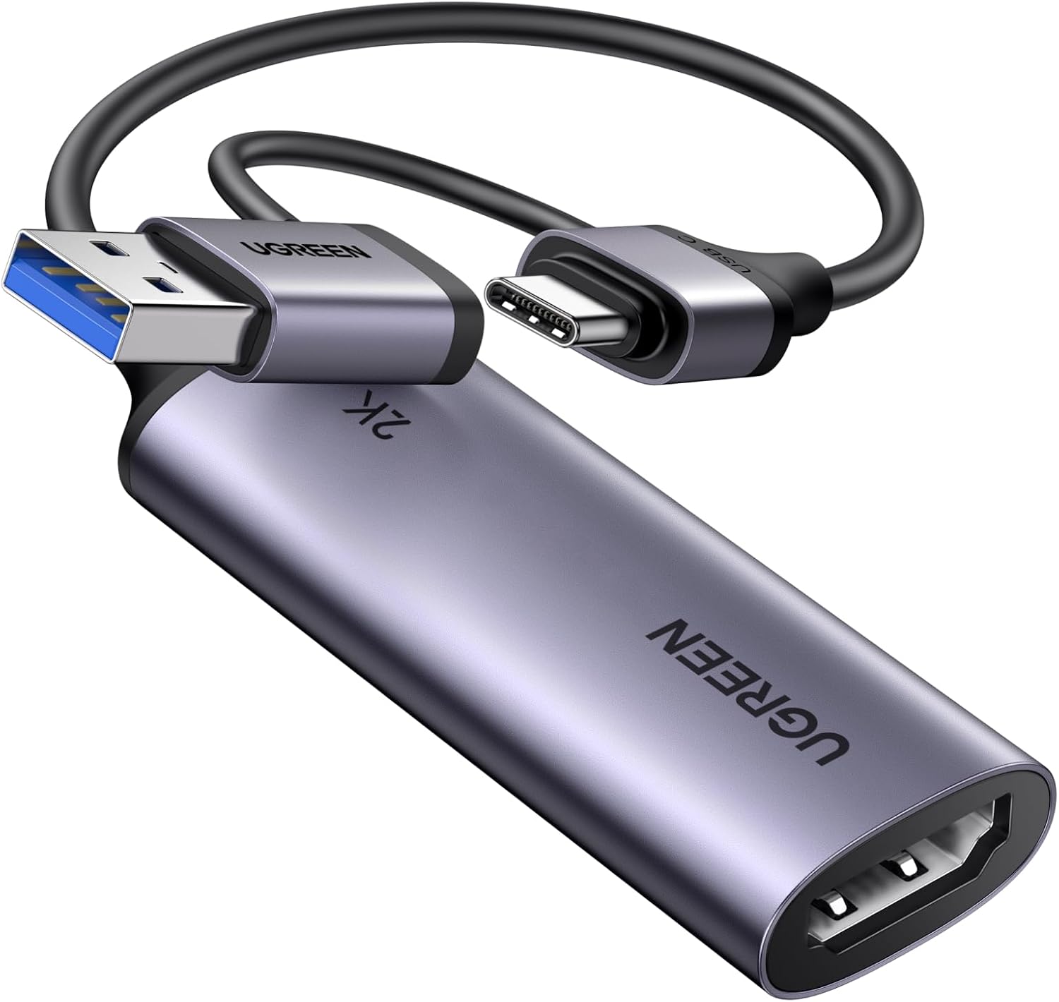 Detalle de UGREEN 15389 HDMI to USB-C Capture Card, 2K@30Hz and 1080p@60fps