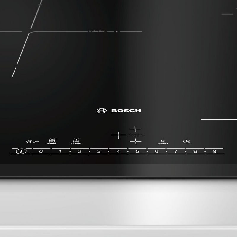 Detalle de Bosch PVJ631FB1E placa de inducción de 3 zonas, 60 cm, negra