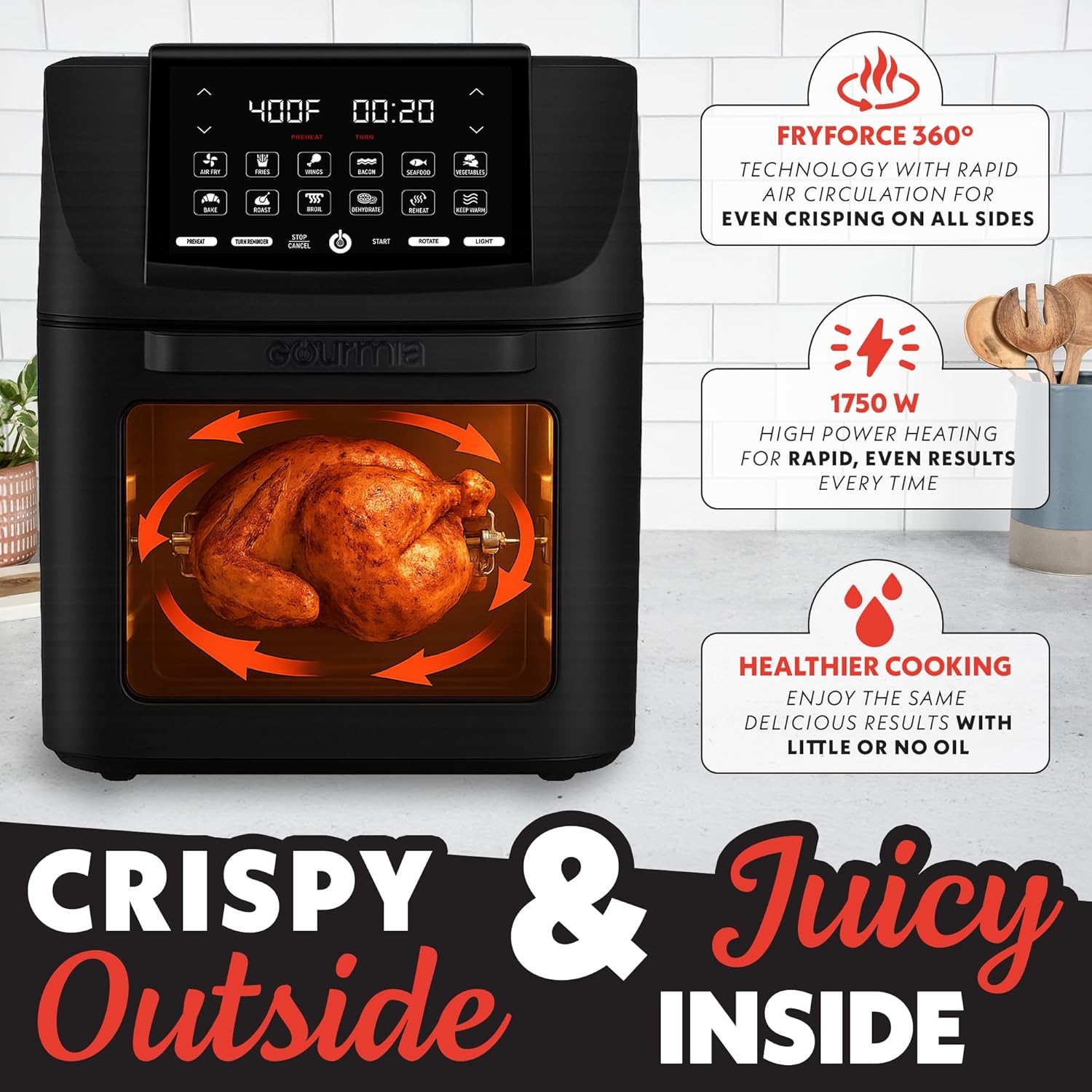 Thumbnail 2 de Gourmia Air Fryer Oven 14 Qt