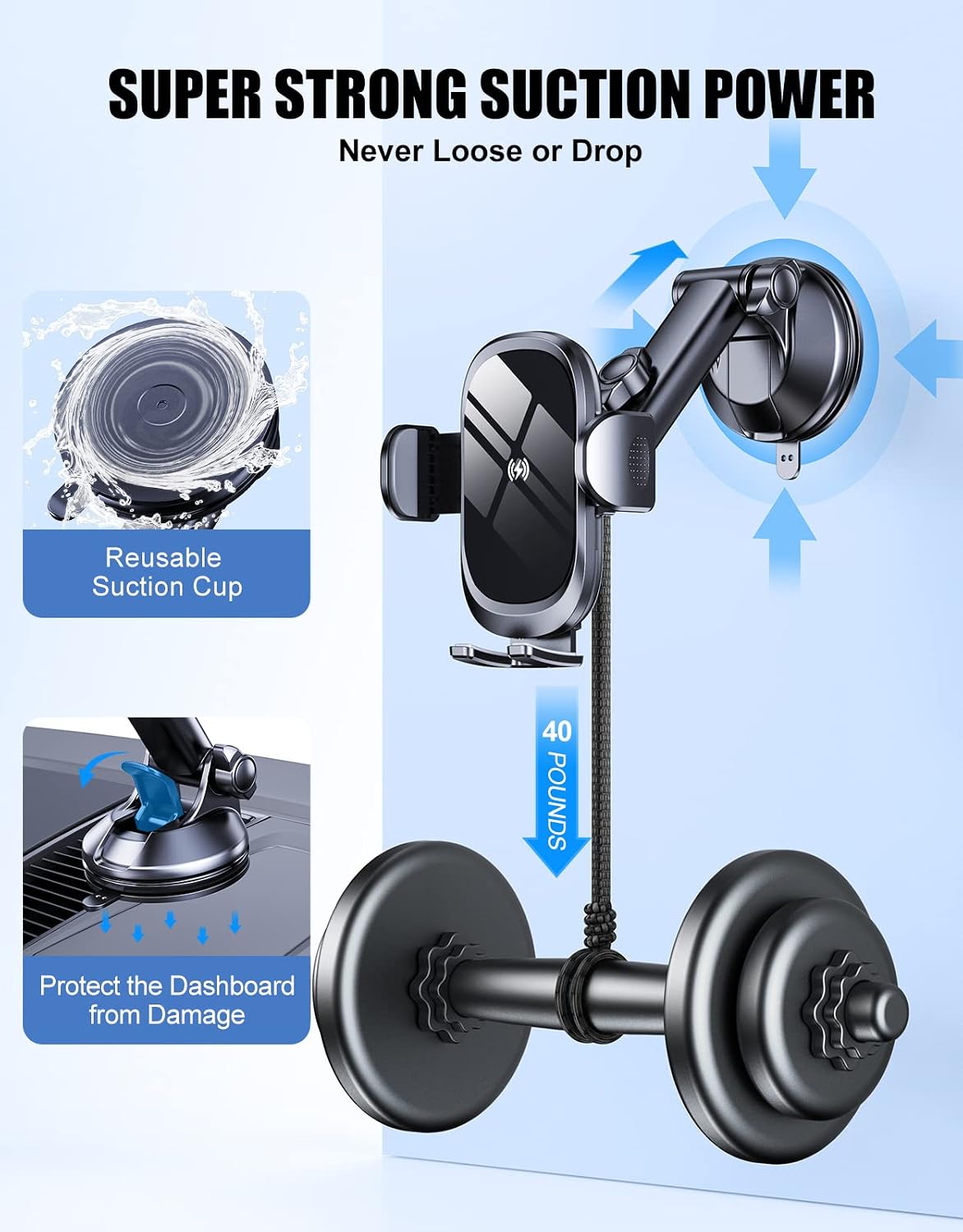Thumbnail 5 de Glangeh 15W wireless car charger holder