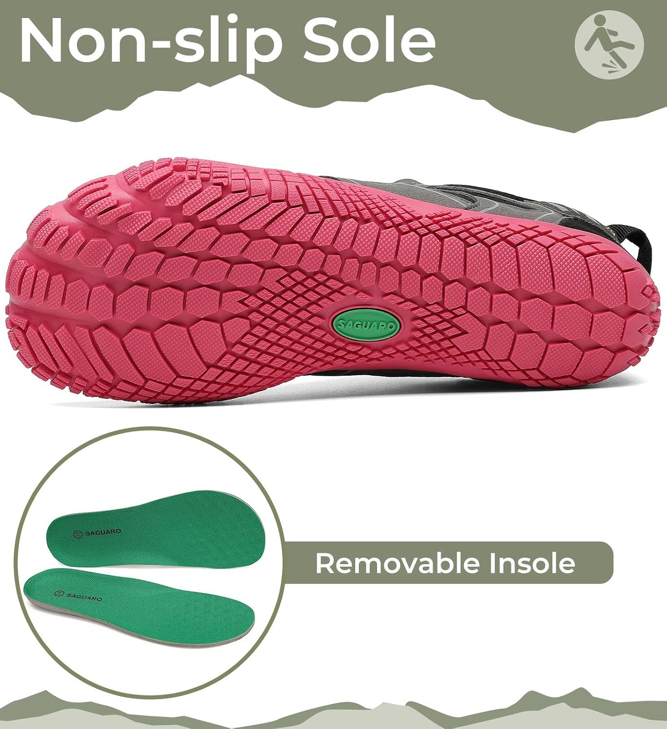 Detalle 2 de Scarpe barefoot minimaliste da trail uomo SAGUARO