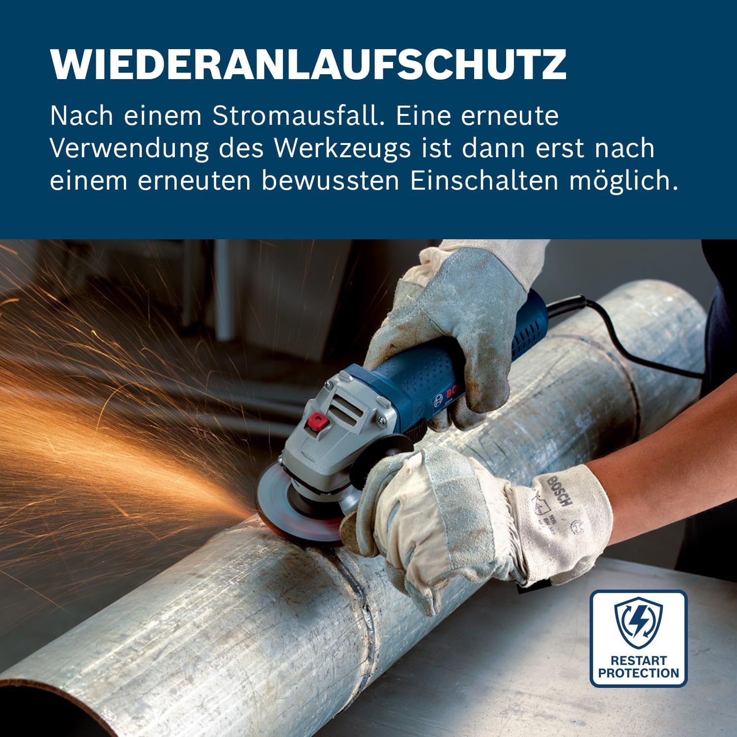 Thumbnail 4 de Bosch Professional Winkelschleifer GWS 7-125 (Scheiben-Ø 125 mm, 720 Watt) – inkl. Zusatzhandgriff & Schutzhaube