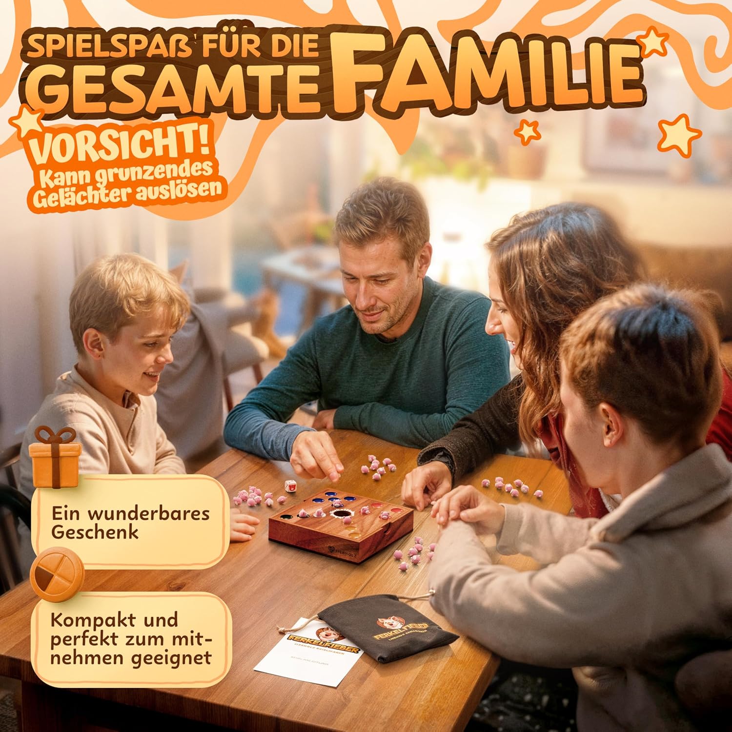 Thumbnail 5 de LIEBHOLZ Original Big Hole Ferkelfieber Brettspiel für Kinder