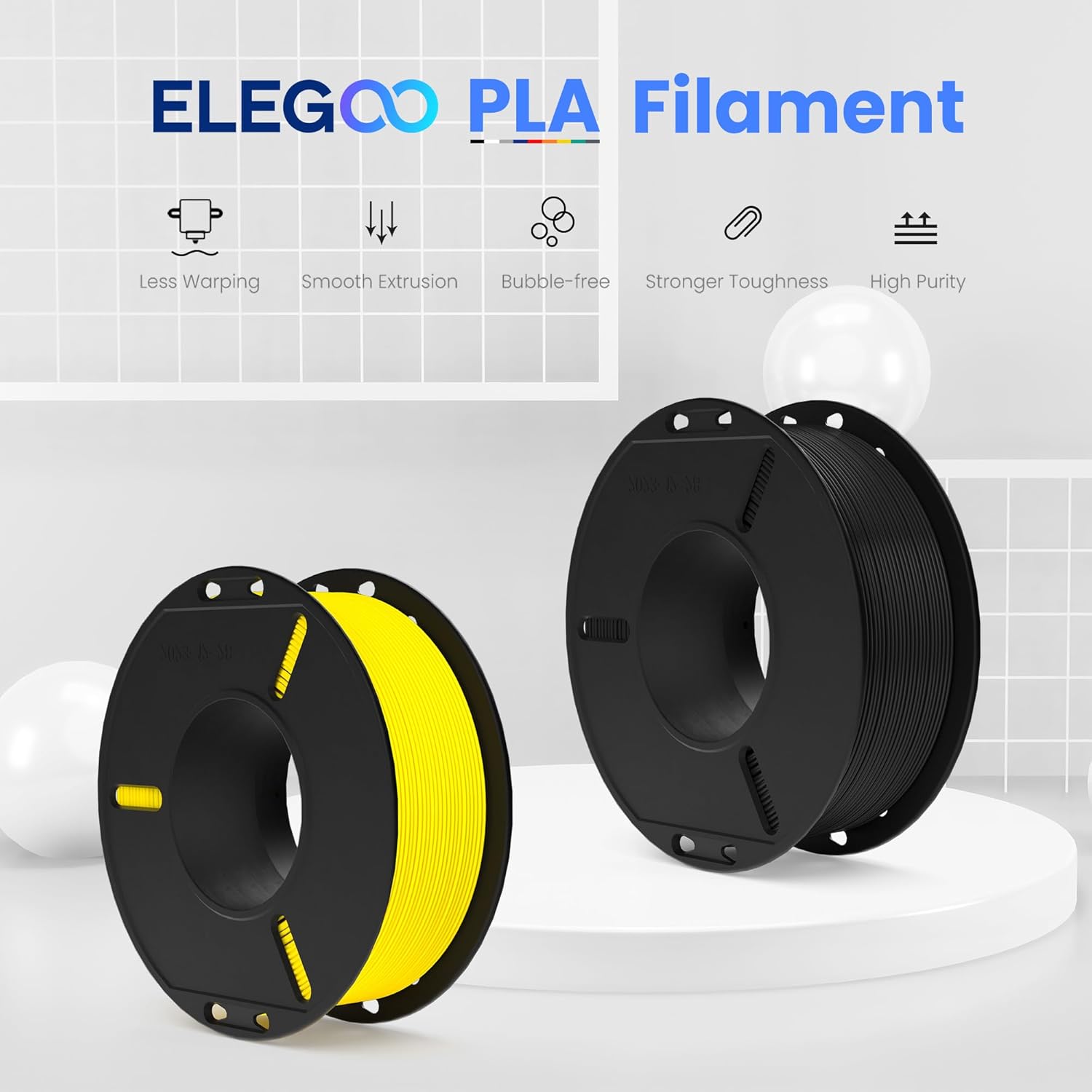 Detalle de ELEGOO 250g PLA Filament Bundle – 1.75mm, 8 Colour Pack