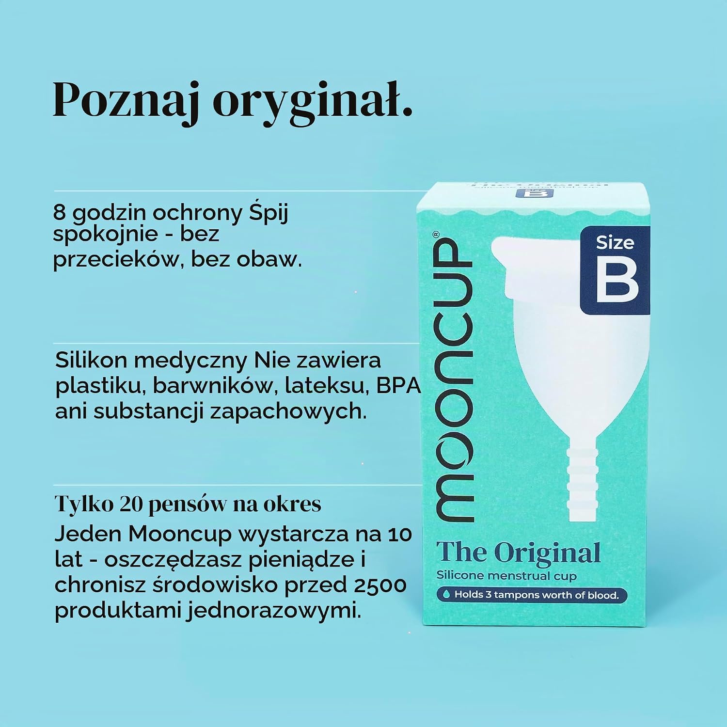Detalle 2 de Mooncup Model B – wielorazowy kubeczek menstruacyjny z silikonu, rozmiar B
