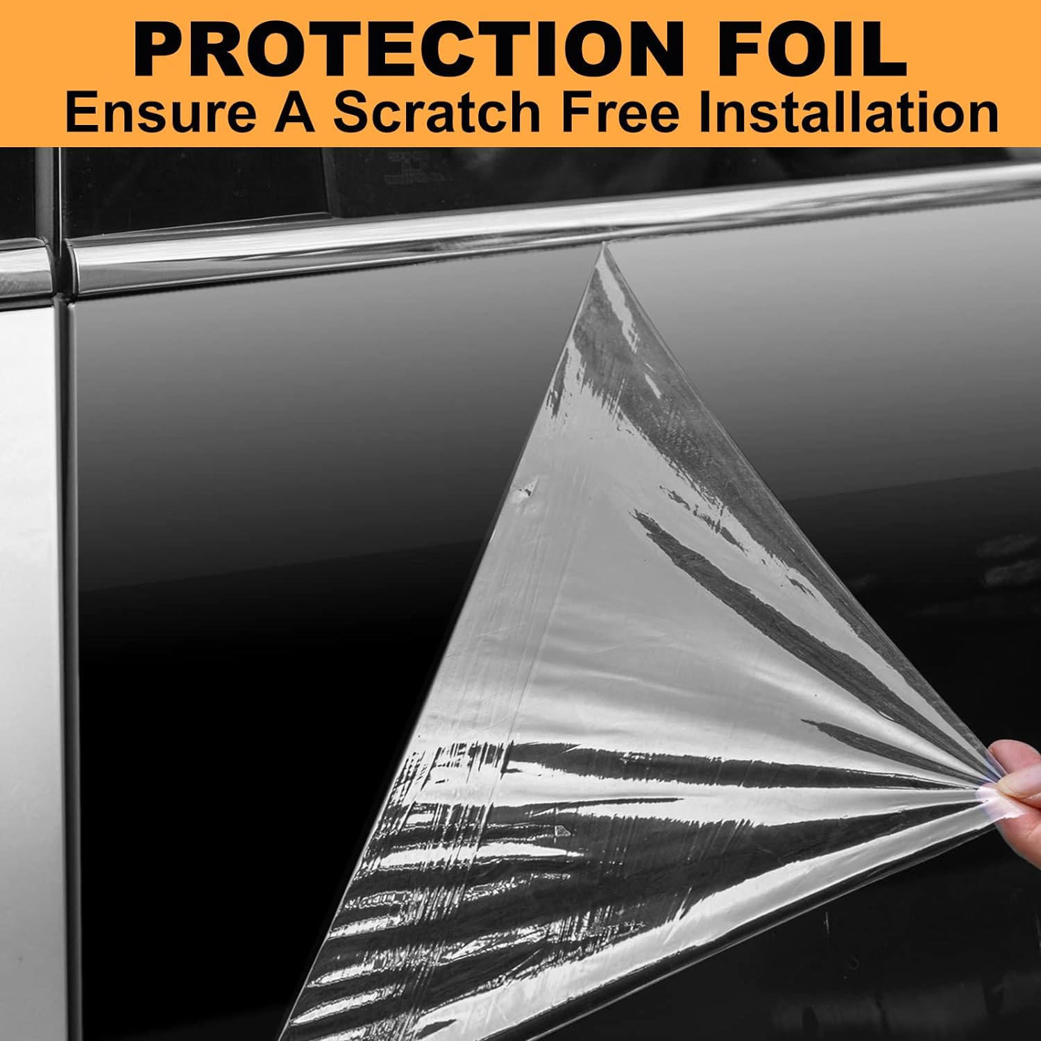 Detalle 2 de Spurtar Gloss Black Vinyl Wrap 1ft x 5ft: Air-Release, Paint-Safe, DIY Friendly