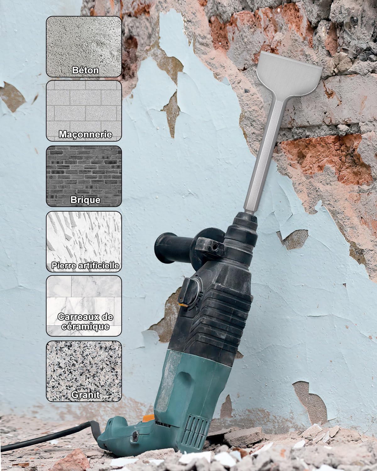 Thumbnail 5 de Lytool – 2 burins SDS-Plus pour carrelage (250x40 mm et 280x100 mm)