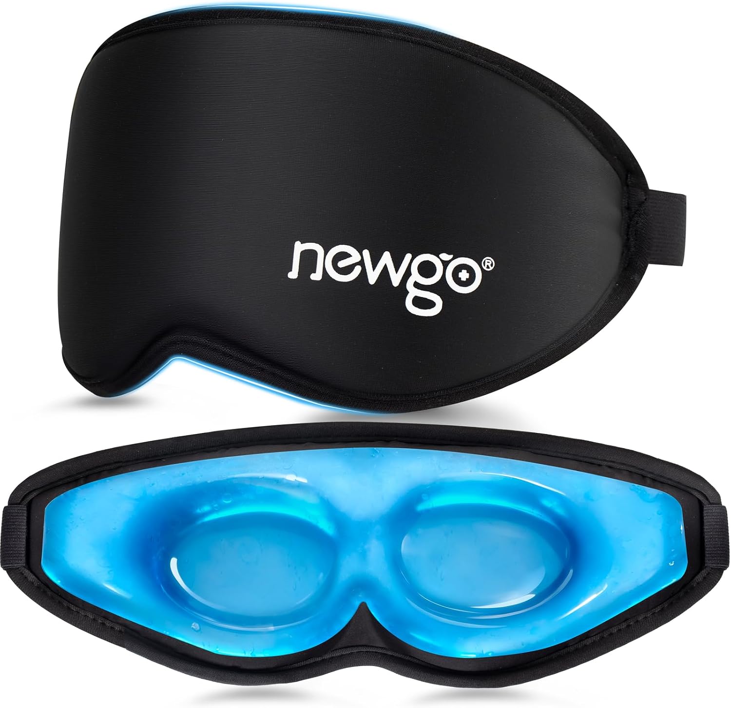 Detalle de NEWGO 3D Cooling Eye Mask, Adjustable Black Gel Sleep Mask