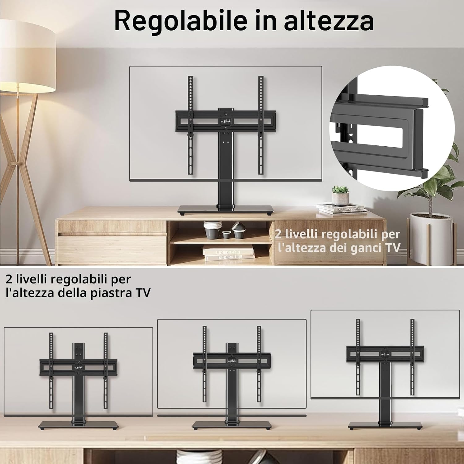Thumbnail 3 de SUPTEK Supporto TV universale girevole da tavolo TS202 per schermi 26–55'' (fino a 45 kg)