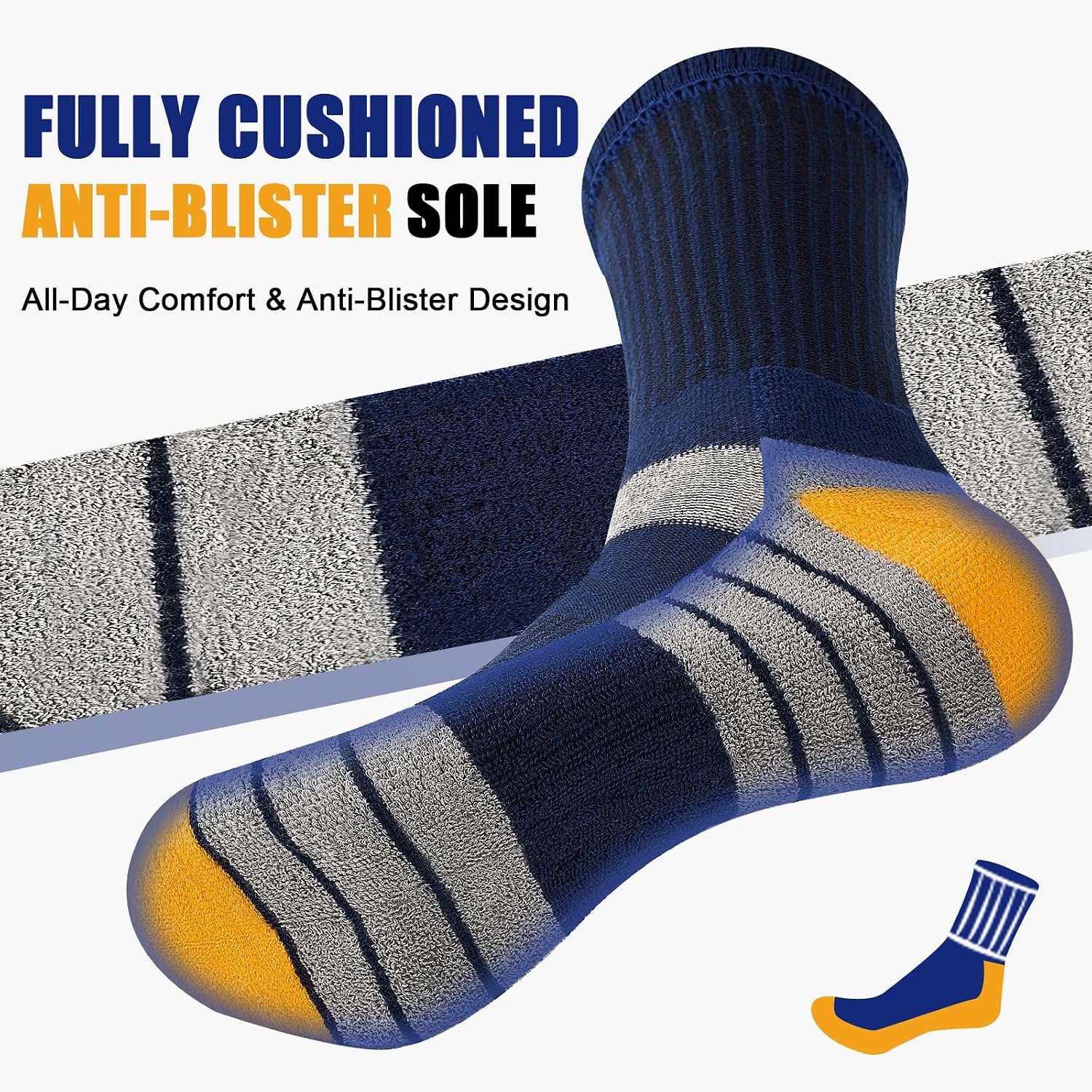 Thumbnail 2 de Cirorld Mens Socks 6 Pairs cushioned