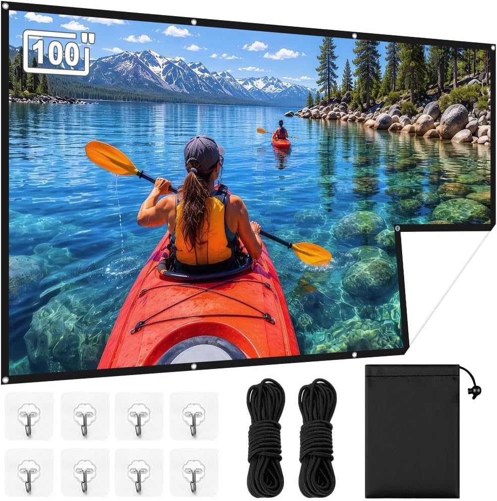Detalle de OFFCUP 100in Projection Screen, Foldable Polyester with 170° Viewing Angle