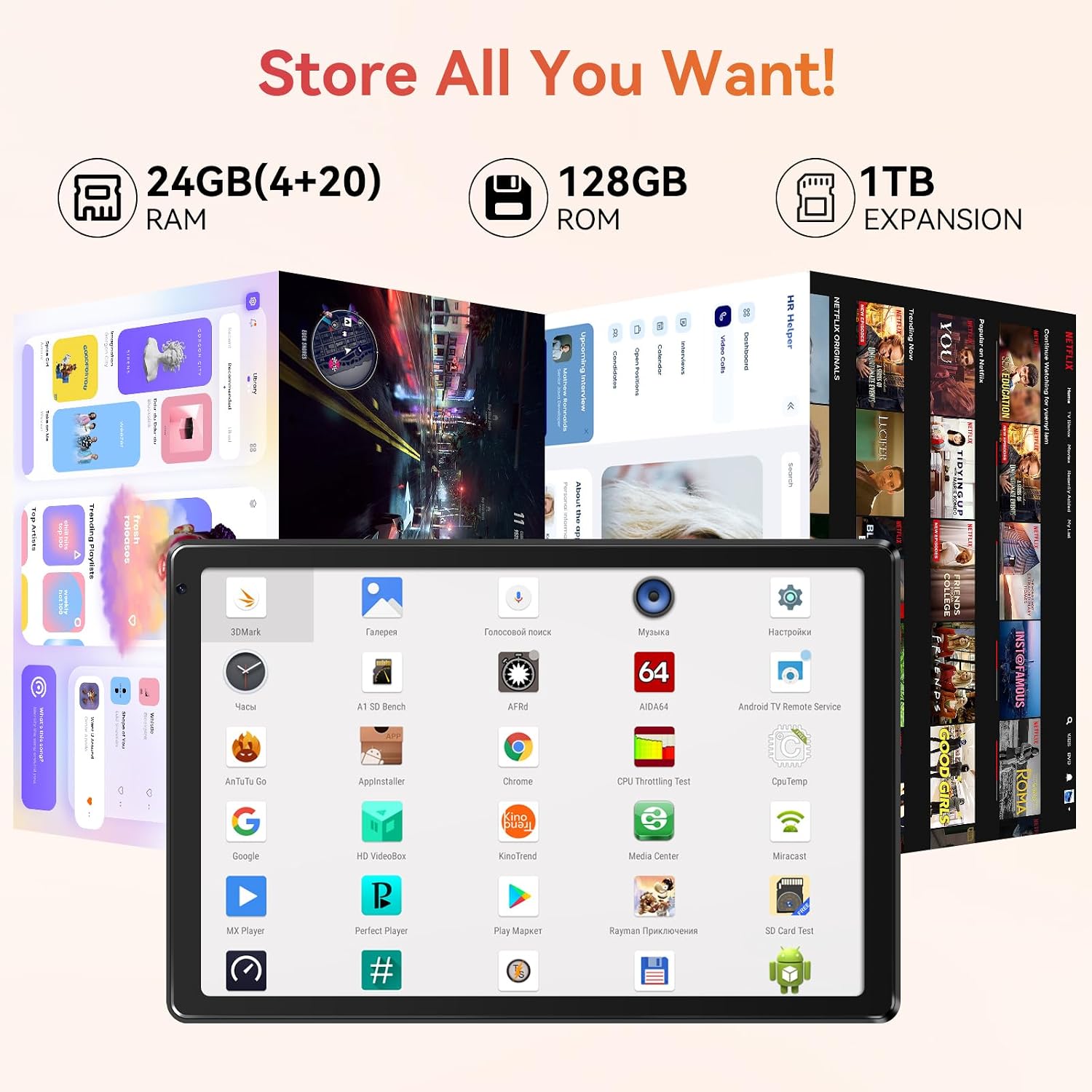 Thumbnail 2 de URAO Tablet 10.1" Android Tablet with Octa-core Processor 24GB RAM 128GB ROM 🍎