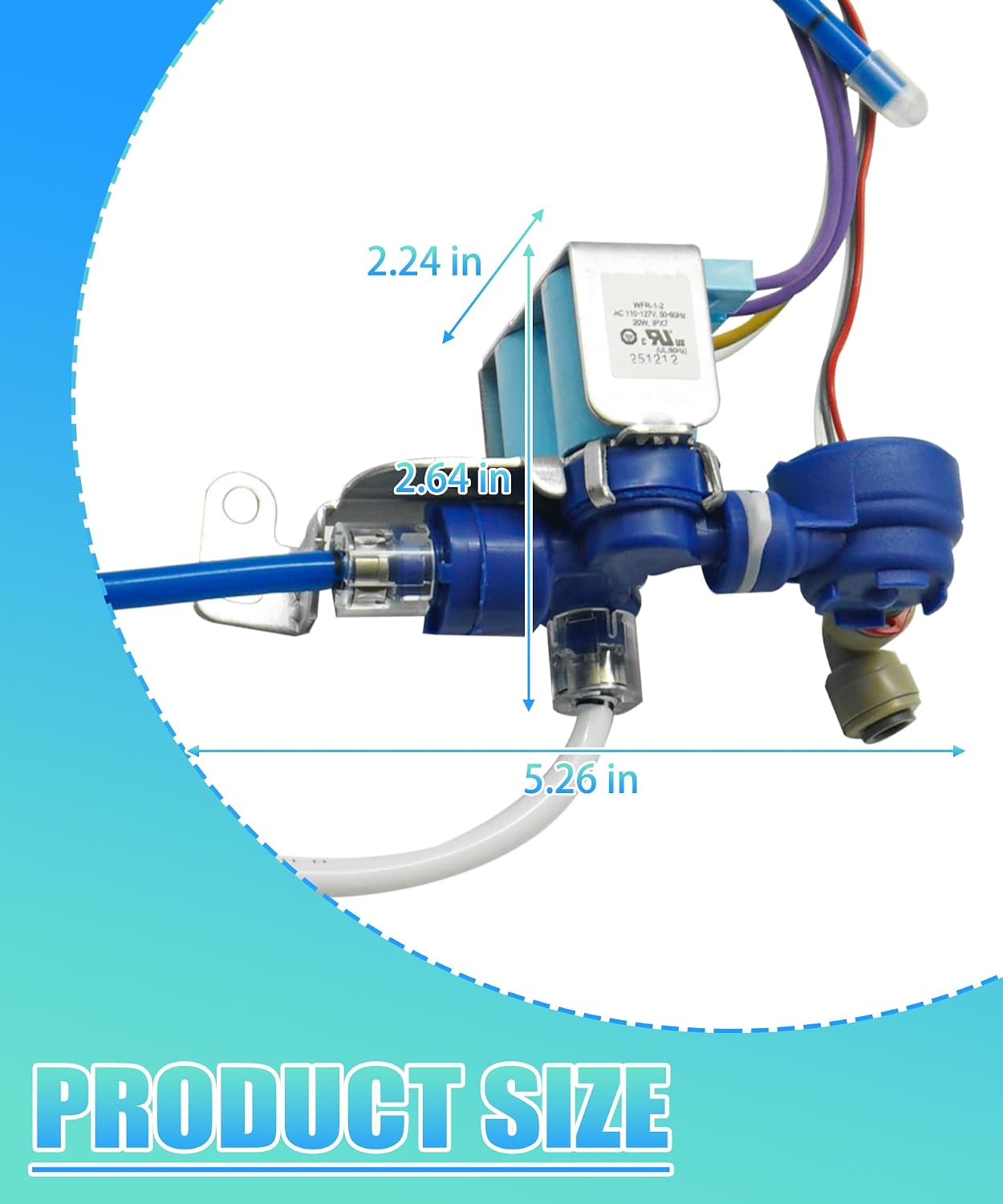 Detalle 2 de kakeken DA62-04027A 2-Way Refrigerator Water Inlet Valve with Adjustable Tubes
