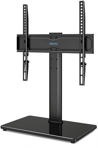 Imagen de BONTEC Supporto TV da Tavolo per TV 26–55 pollici, base in vetro 8 mm, altezza regolabile e fissaggio VESA 400x400 en OfertitasTOP