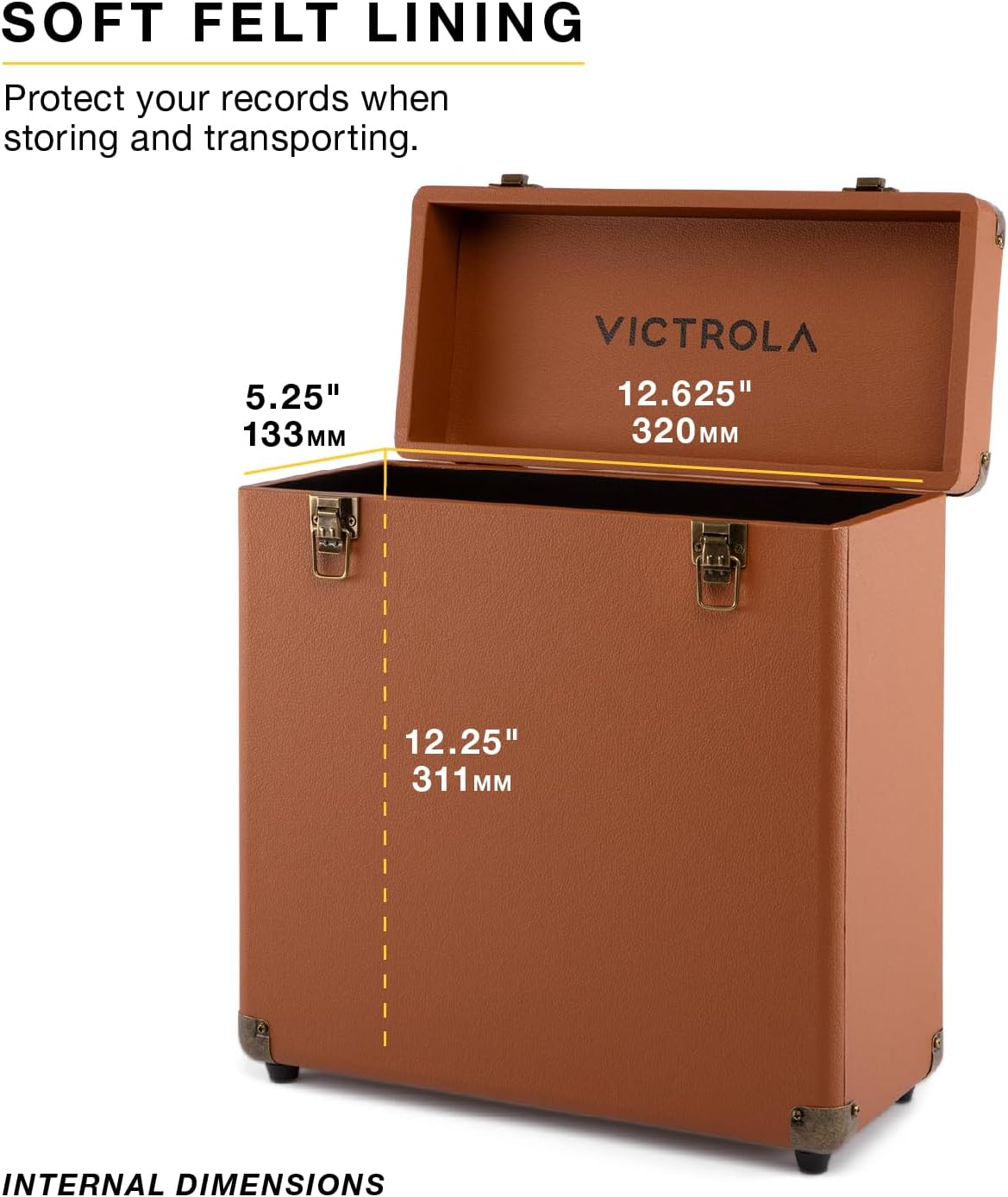 Thumbnail 6 de Victrola Collector II (2026 Model) Vinyl Record Storage Case for 30+ Records (Brown)